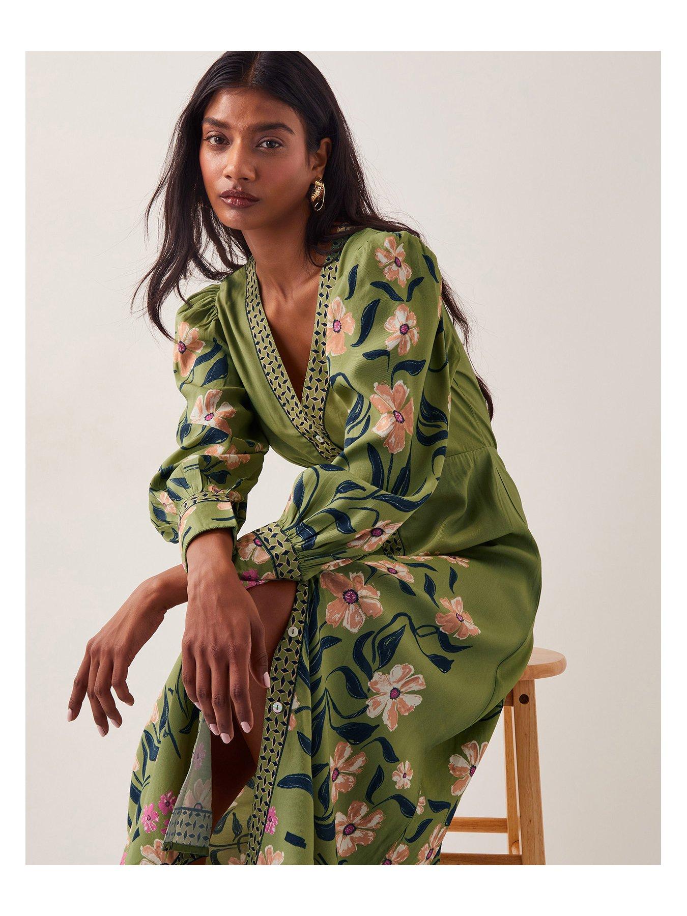 monsoon green floral dress Buy Monsoon Green Tilly Floral Print Embroidered Midi Dress from Next USA