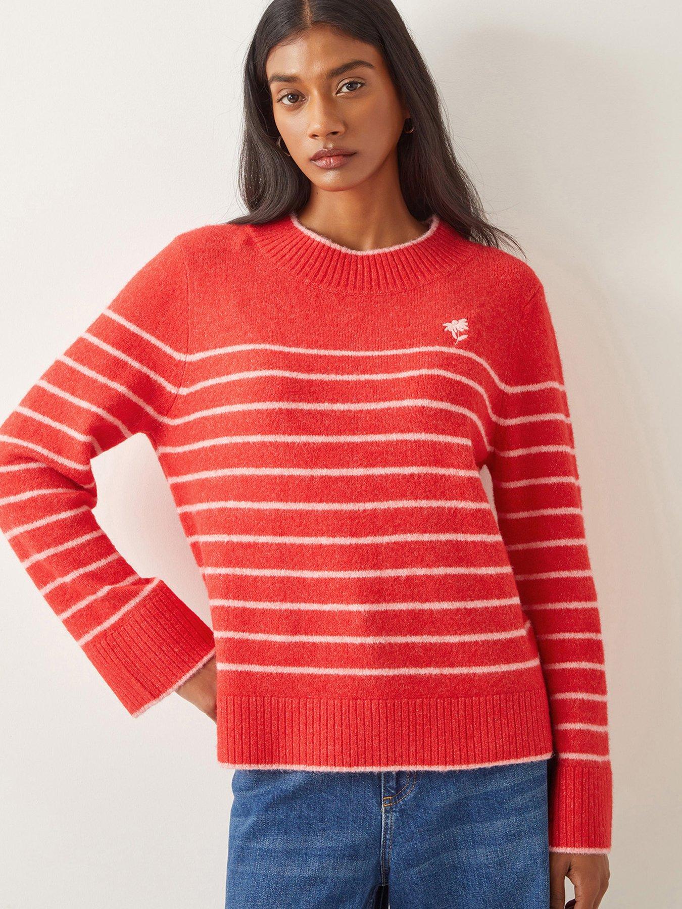 Image 1 of 5 of Monsoon Sae Stripe Jumper - Red