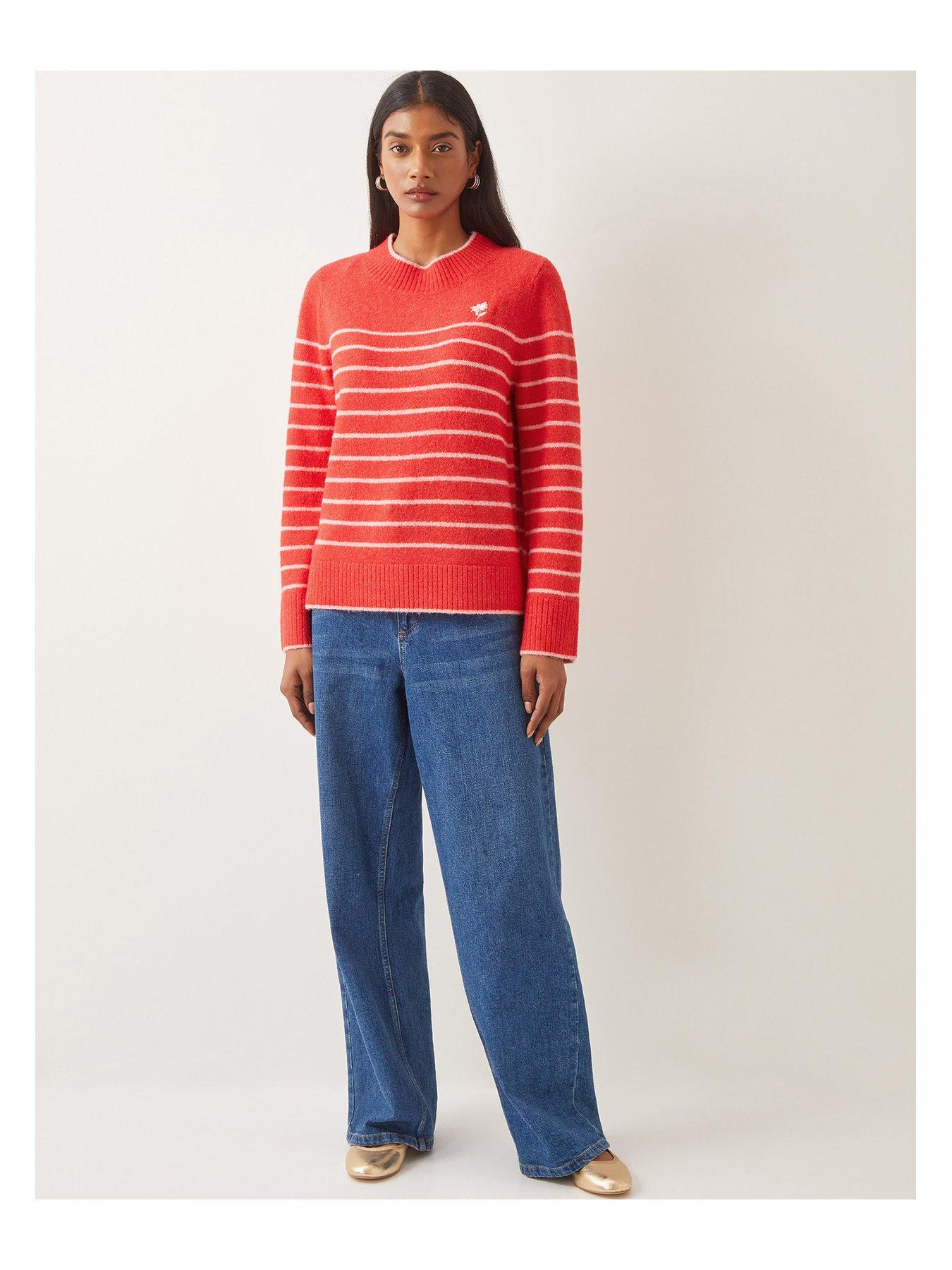 Image 3 of 5 of Monsoon Sae Stripe Jumper - Red