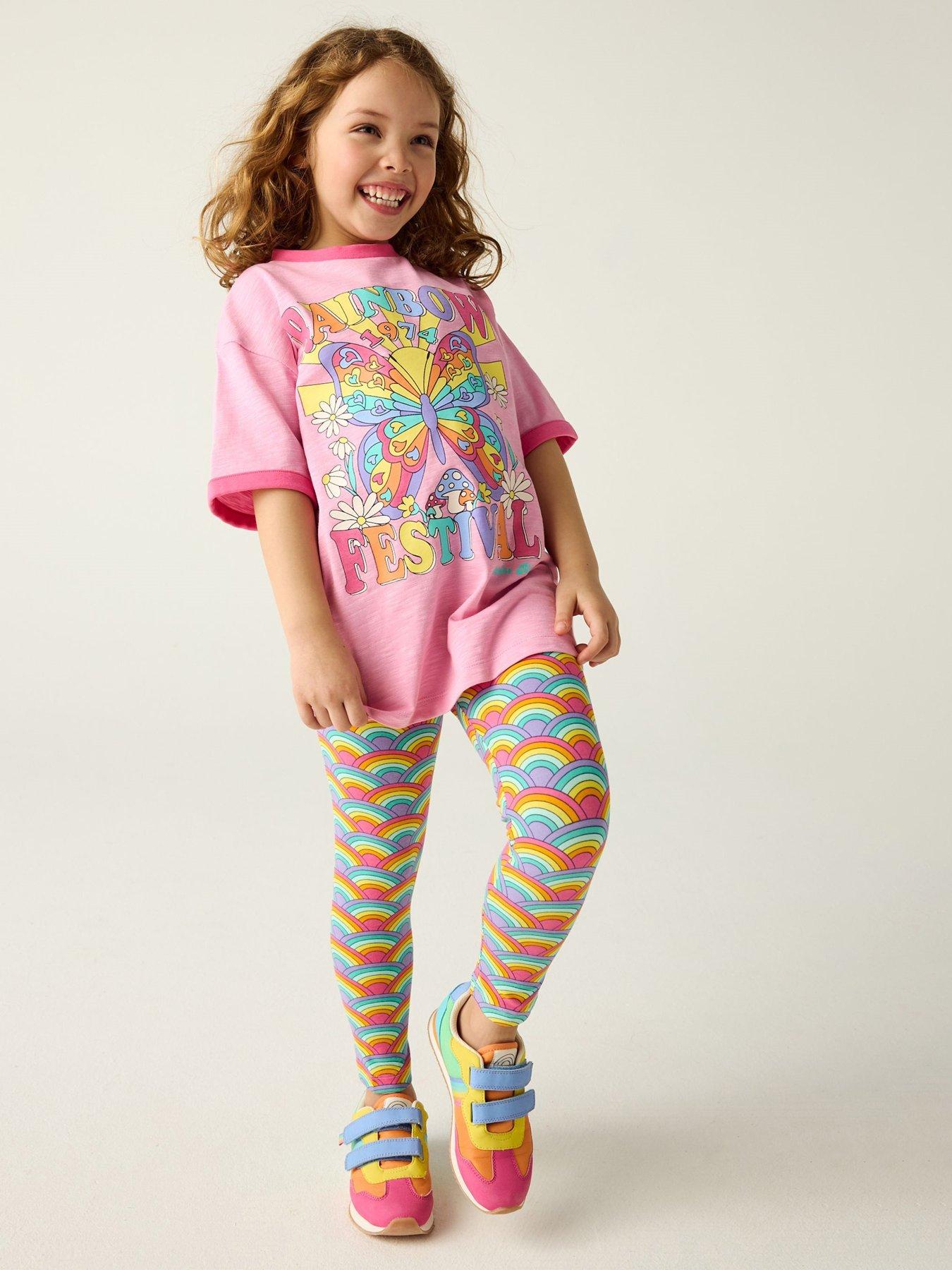 undefined Rainbow Festival T-Shirt  &  Leggings Set - Pink