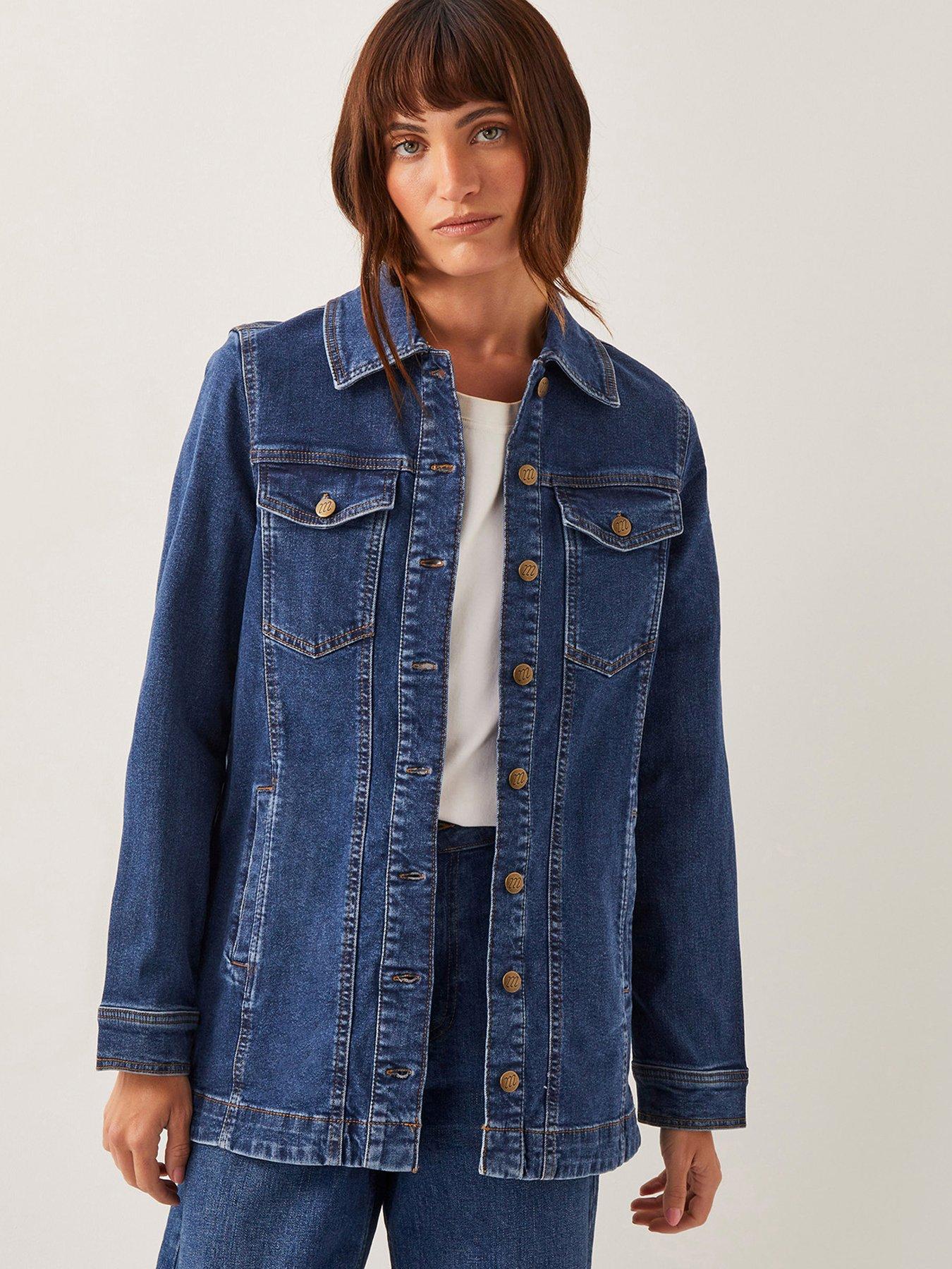 Image 1 of 5 of Monsoon Milly Denim Jacket - Blue