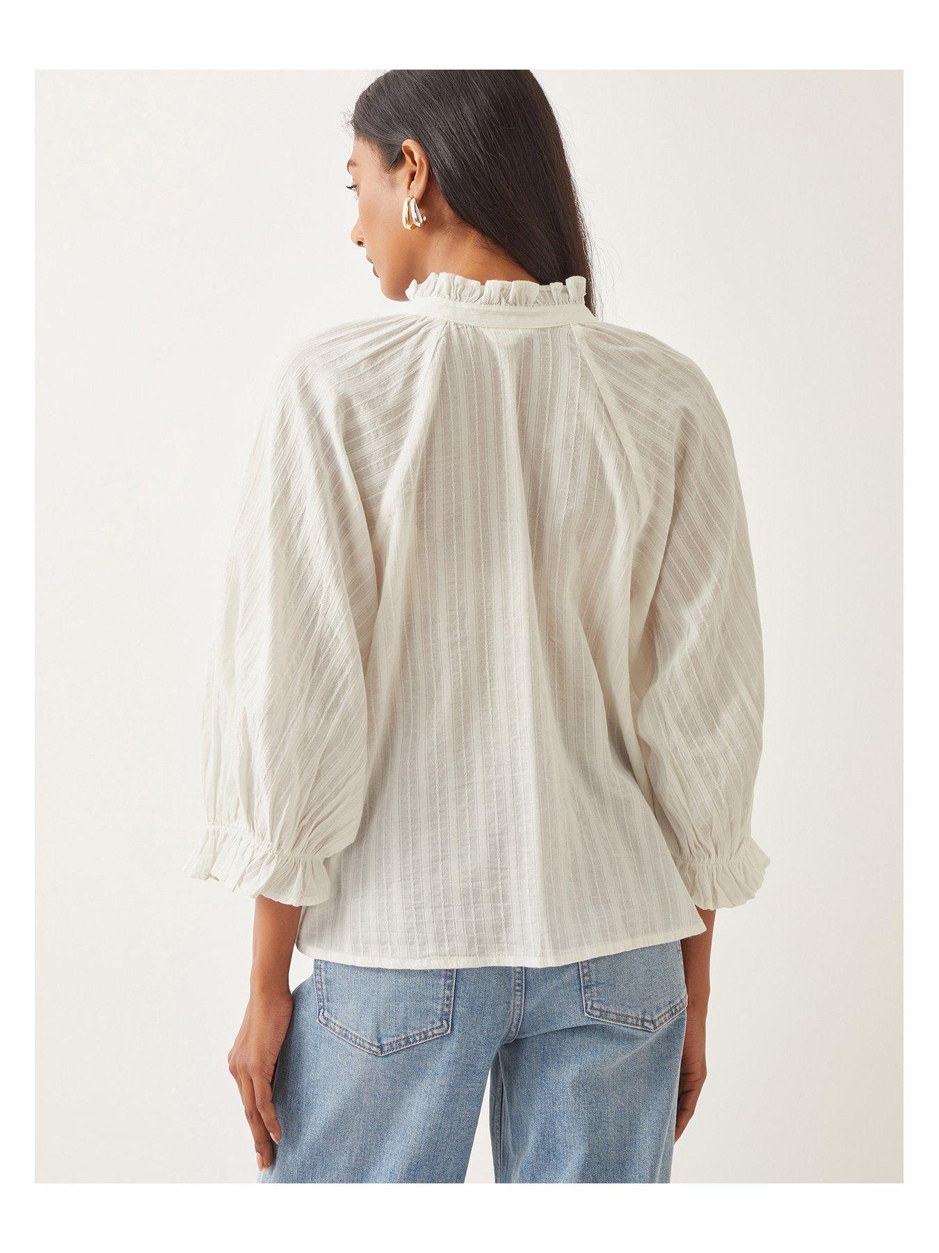 Image 2 of 4 of Monsoon Arden Embellished Blouse - Ivory - Cream