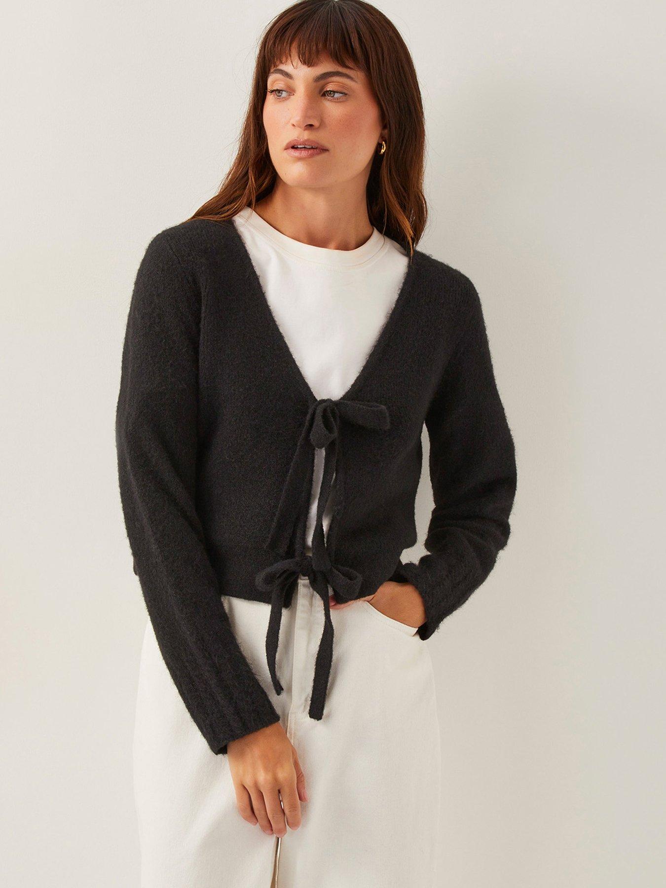 Image of Monsoon Tina Tie Cardigan - Black