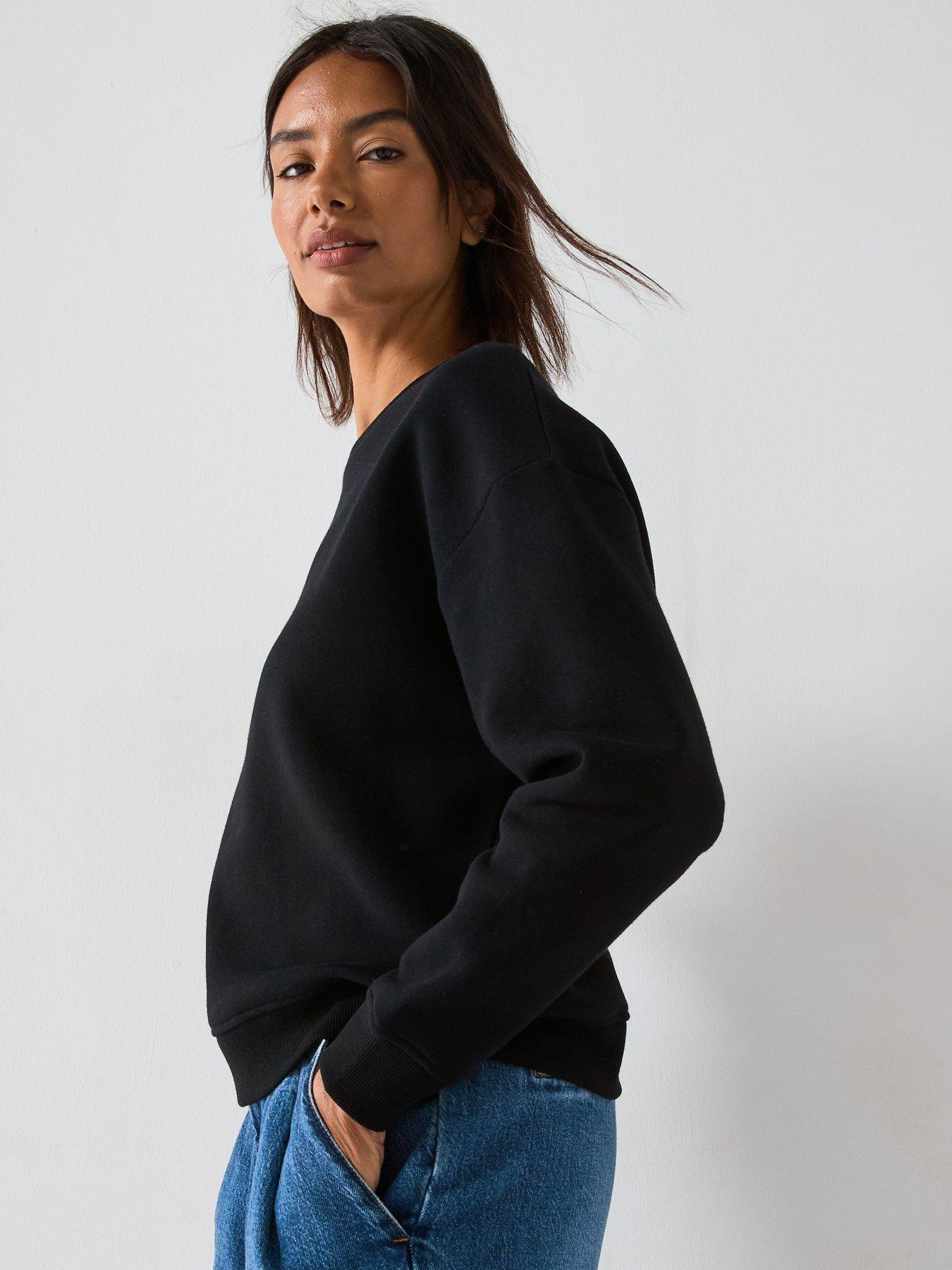Image 4 of 6 of V by Very The Essential Crew Neck Sweatshirt - Black