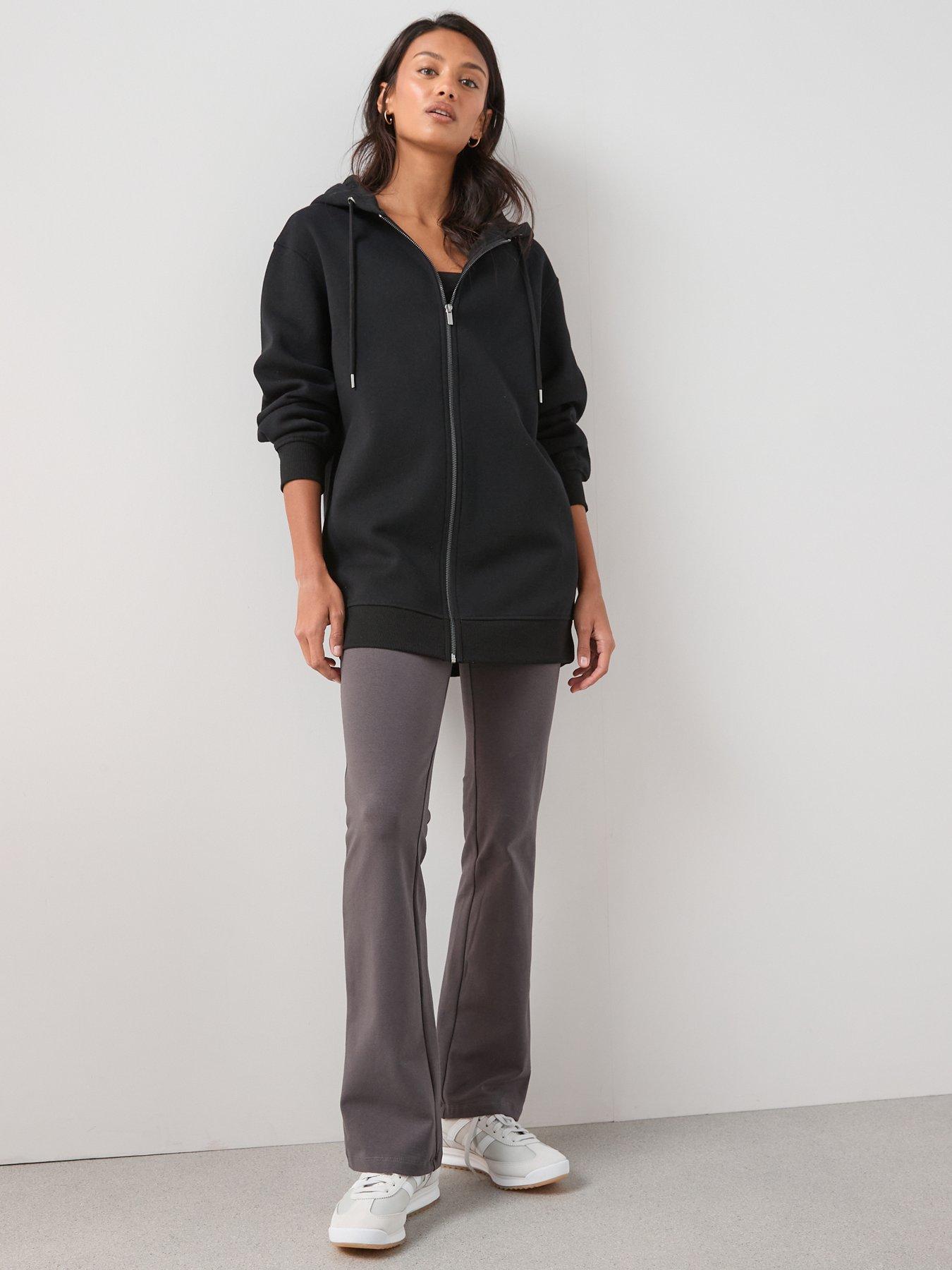 Image 4 of 6 of The Very Collection The Essential Oversized Zip Through Hoodie - Black