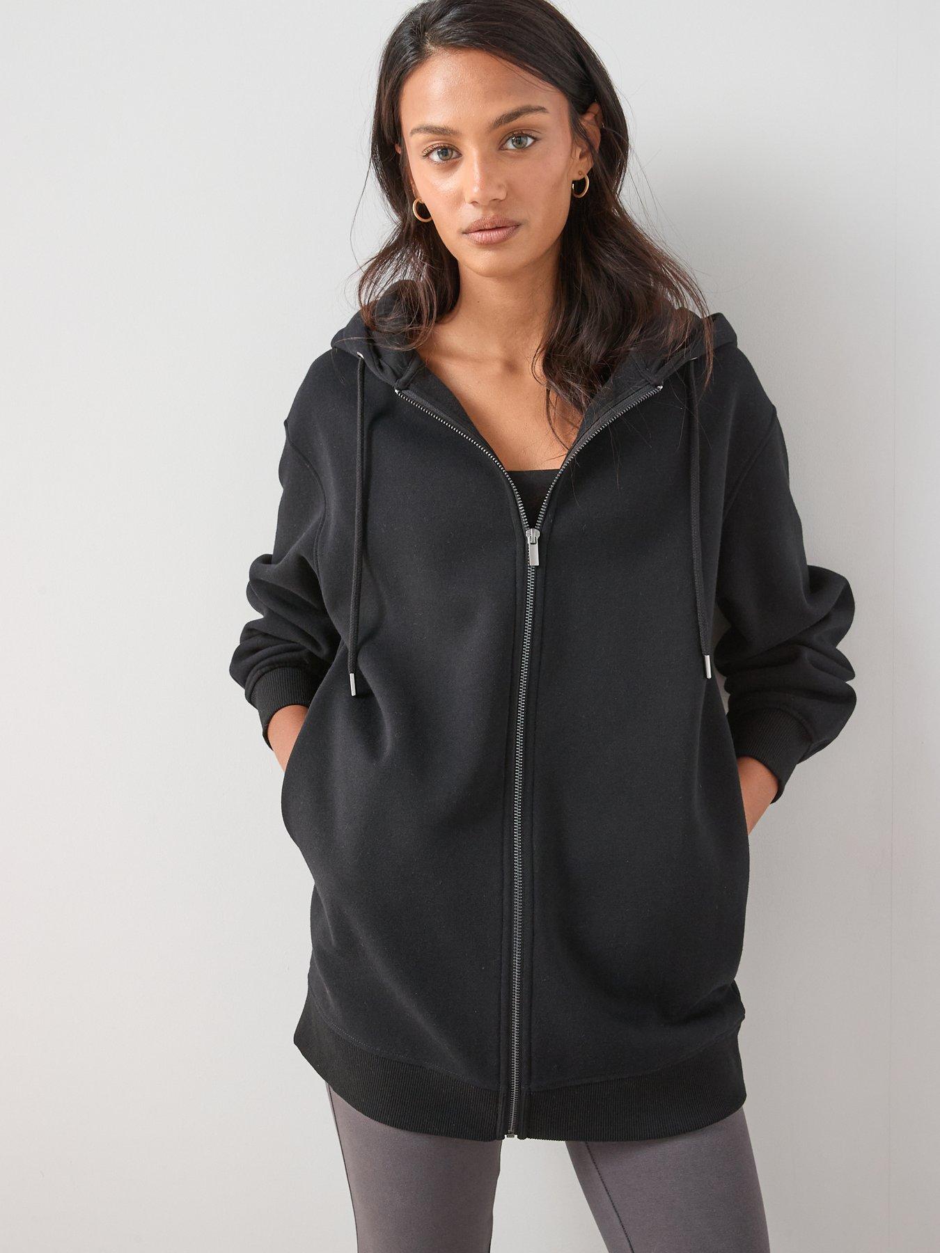 Image 5 of 6 of The Very Collection The Essential Oversized Zip Through Hoodie - Black