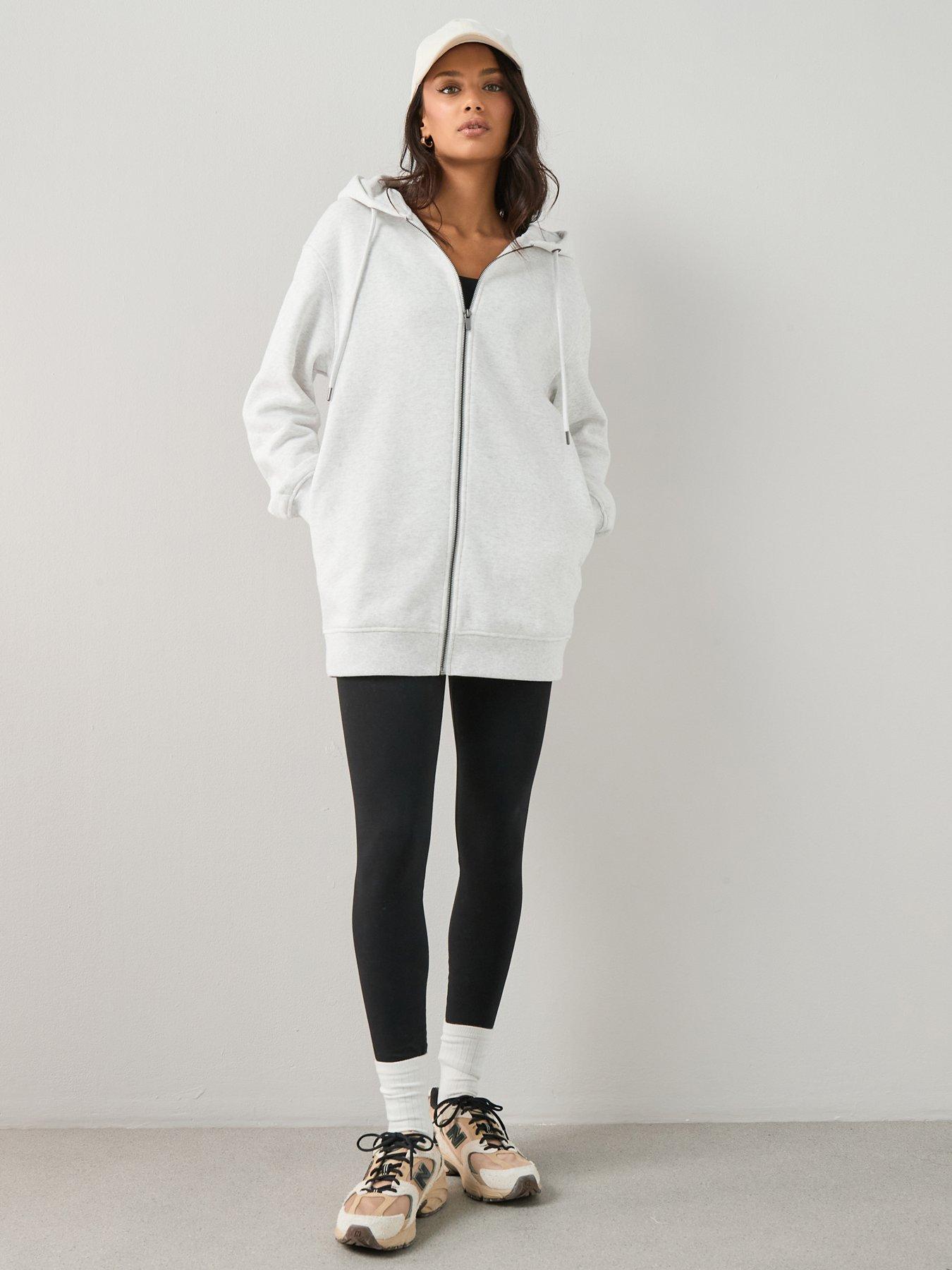 Image 1 of 6 of The Very Collection The Essential Oversized Zip Through Hoodie -&nbsp;Light&nbsp;Grey