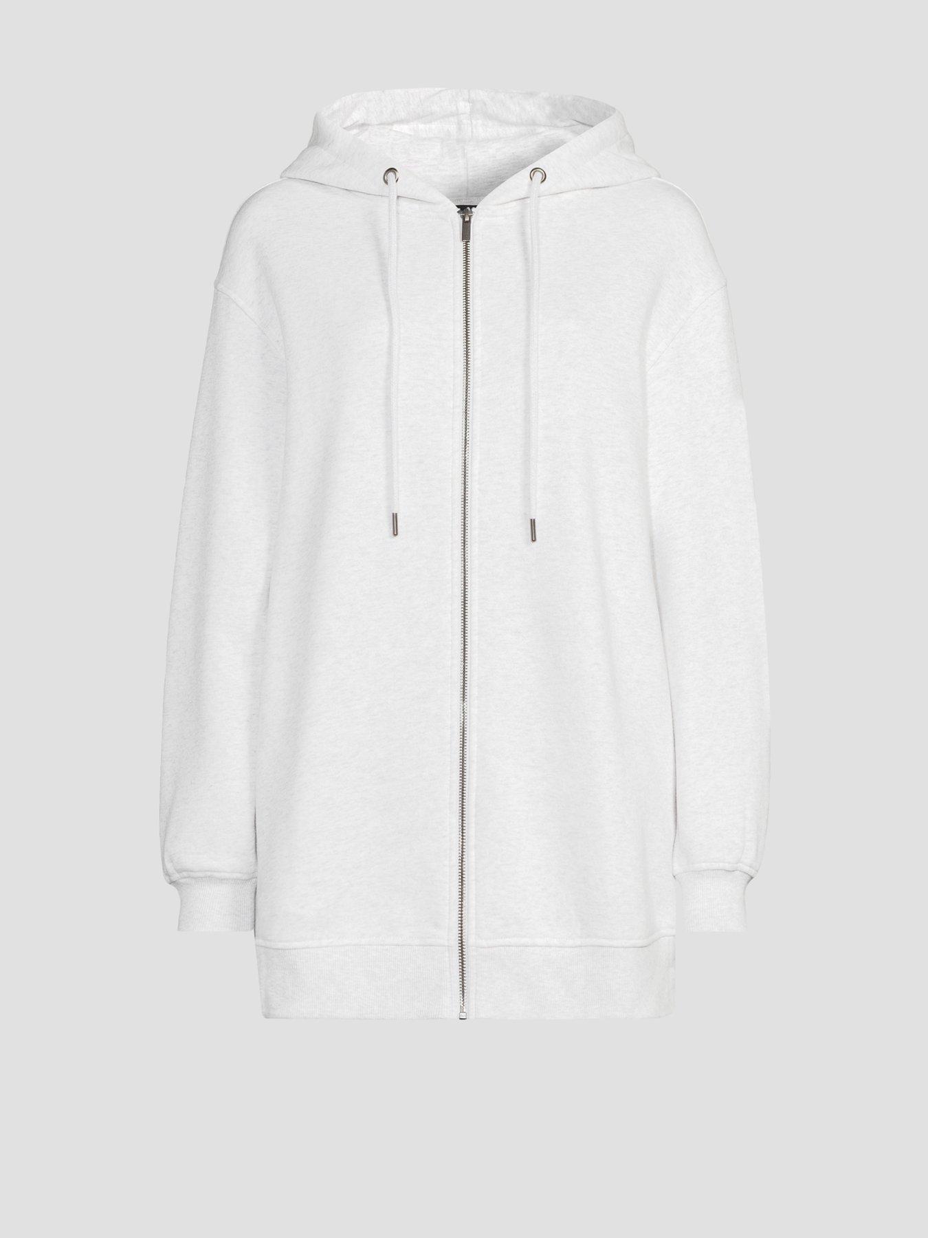 Image 7 of 7 of The Very Collection Womens Relaxed Zip Through Hoodie - White