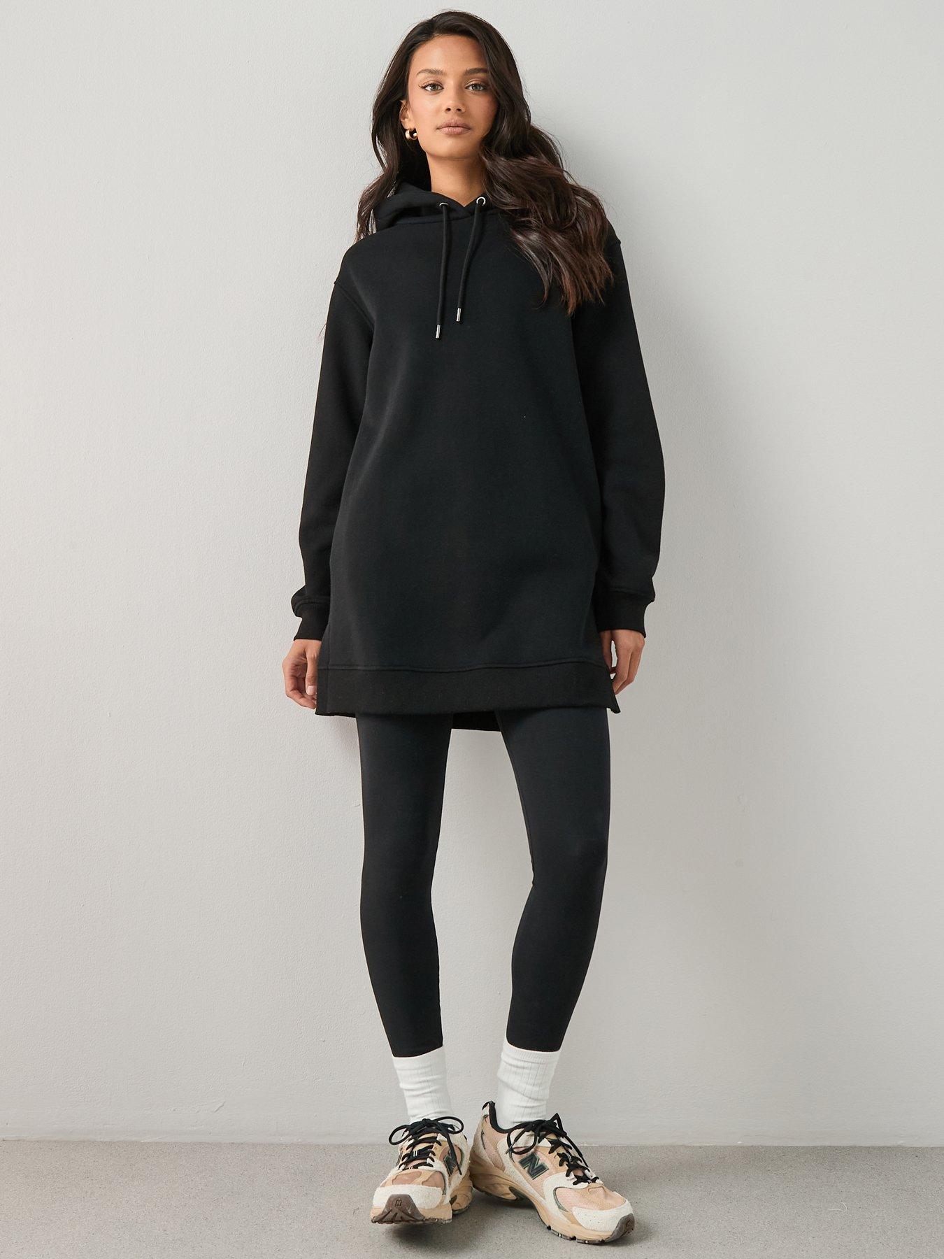 Image 3 of 6 of The Very Collection The Essential Longline Hoodie with Side Splits - Black