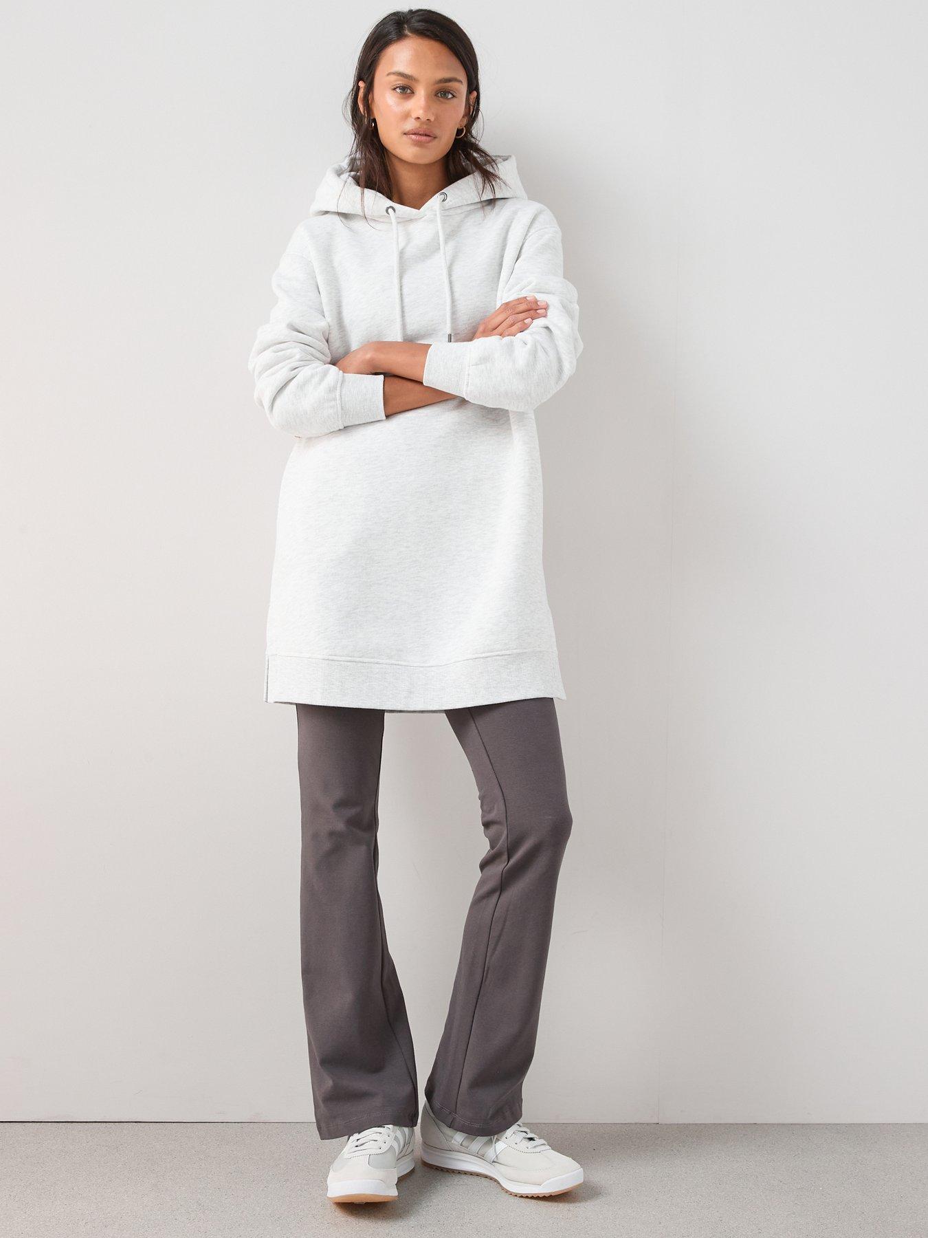 The Very Collection Longline Hoodie With Side Splits - Grey