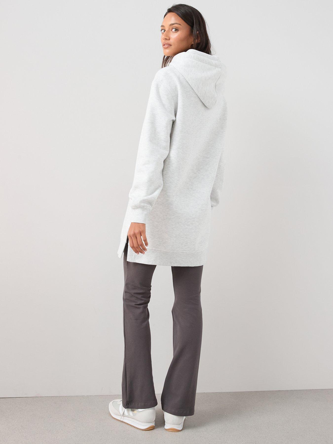 Image 2 of 6 of The Very Collection The Essential Longline Hoodie With Side Splits - Grey
