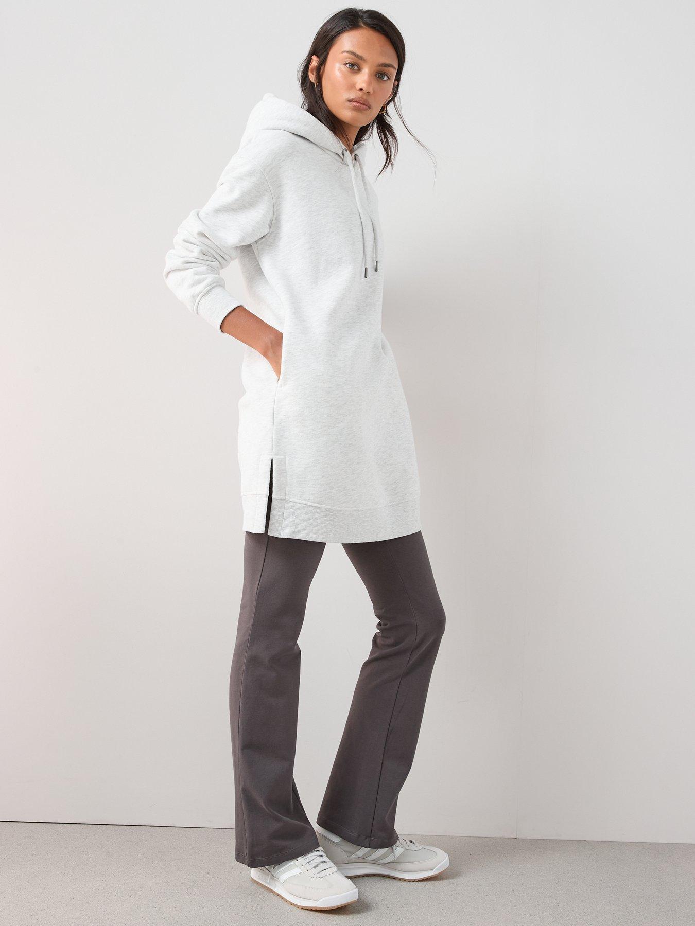 Image 3 of 6 of The Very Collection The Essential Longline Hoodie With Side Splits - Grey