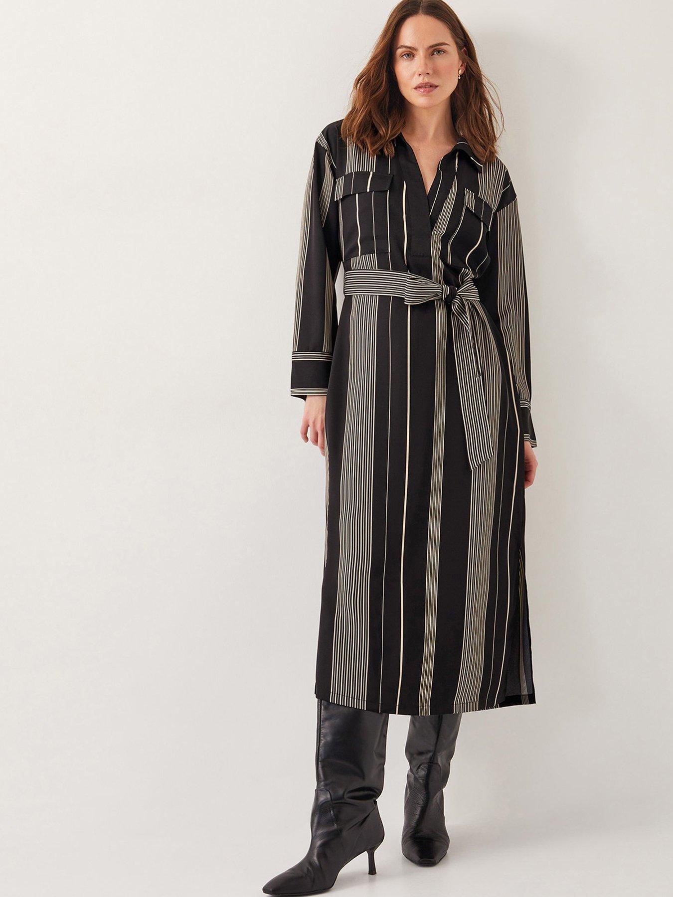 monsoon-andi-stripe-midi-shirt-dress-black