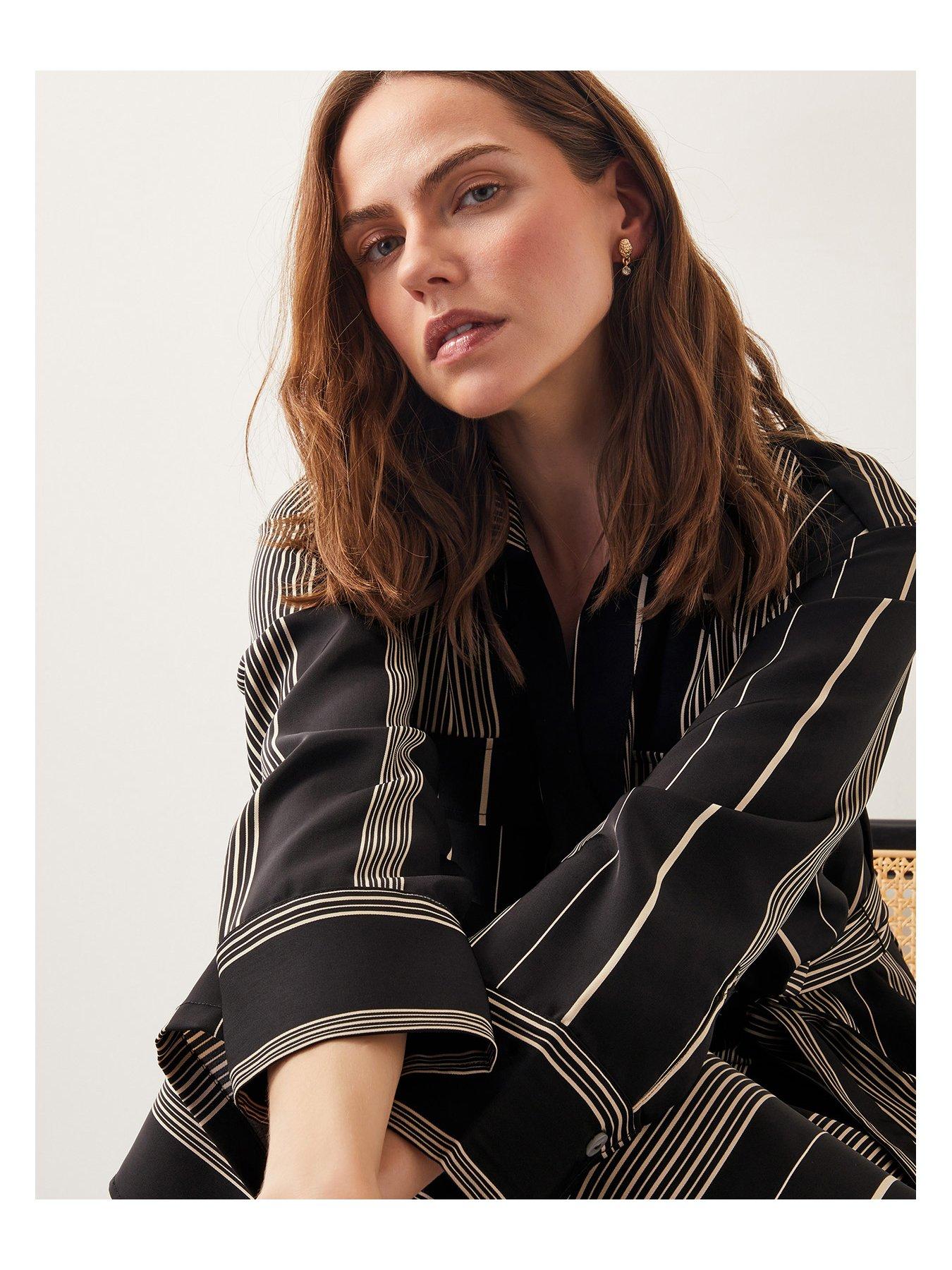 monsoon-andi-stripe-midi-shirt-dress-blackdetail