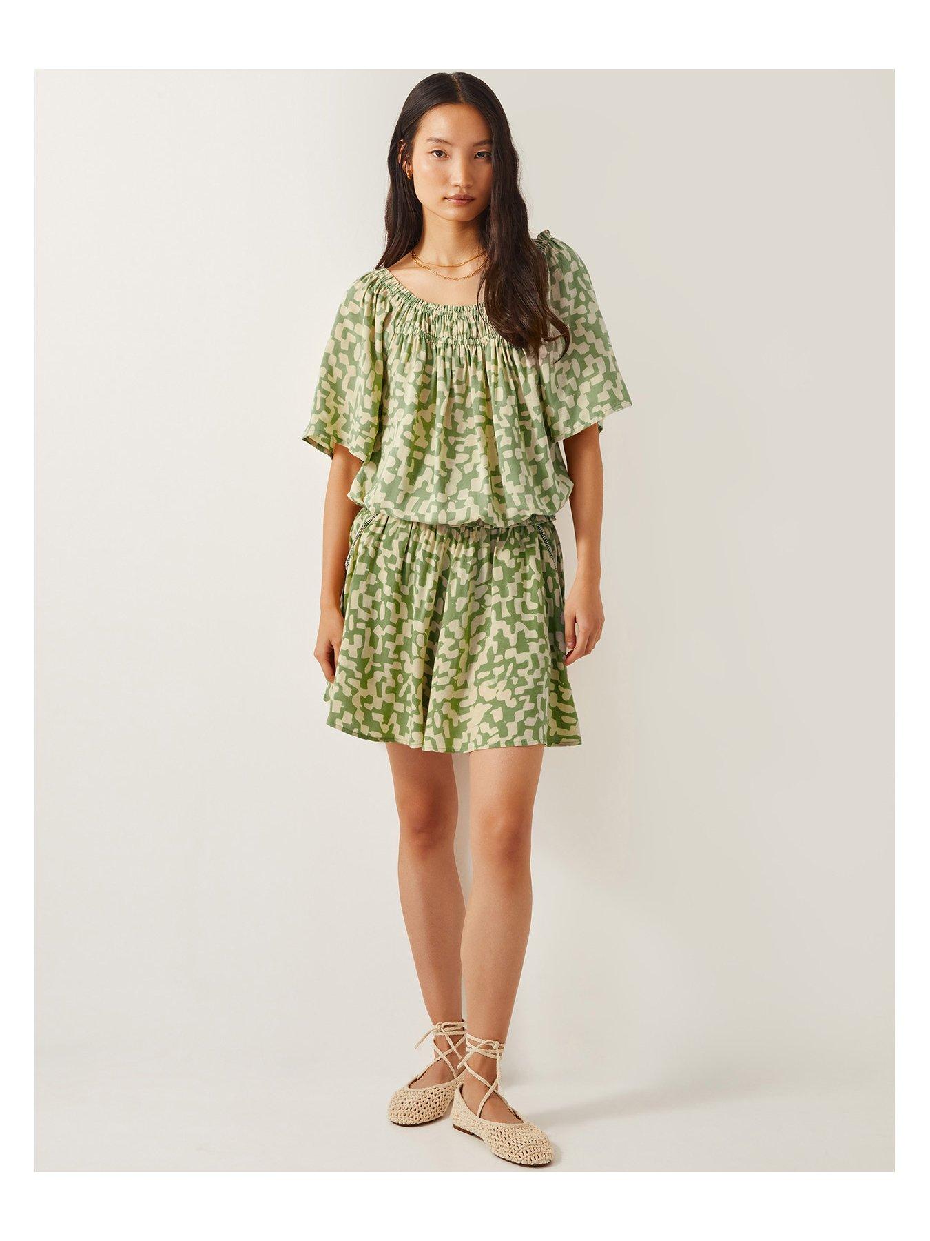 Image 5 of 5 of Monsoon Ania Batik Print Top - Green