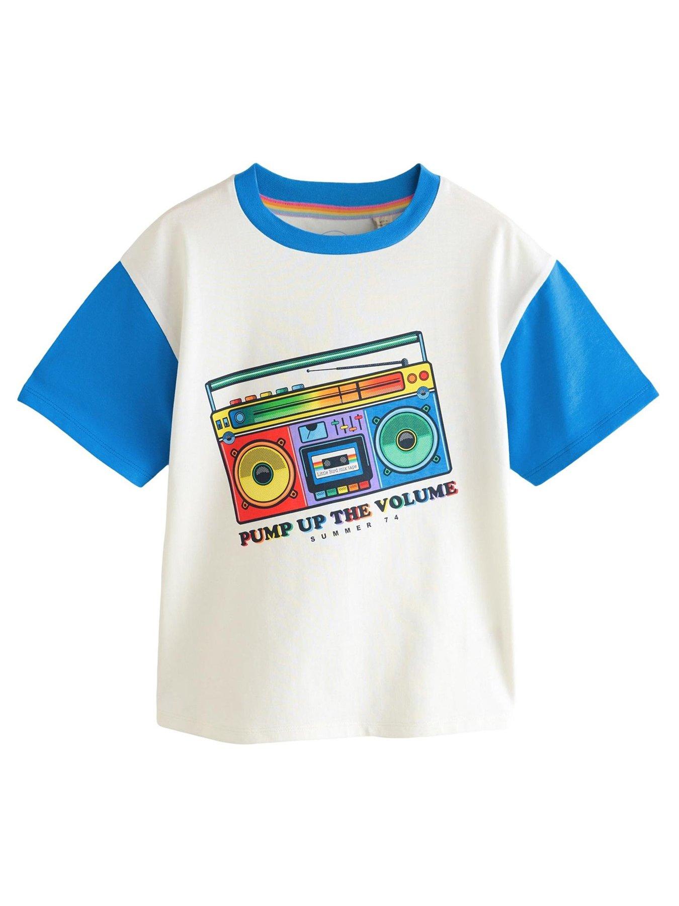 Image of Little Bird Boombox T-Shirt - Blue