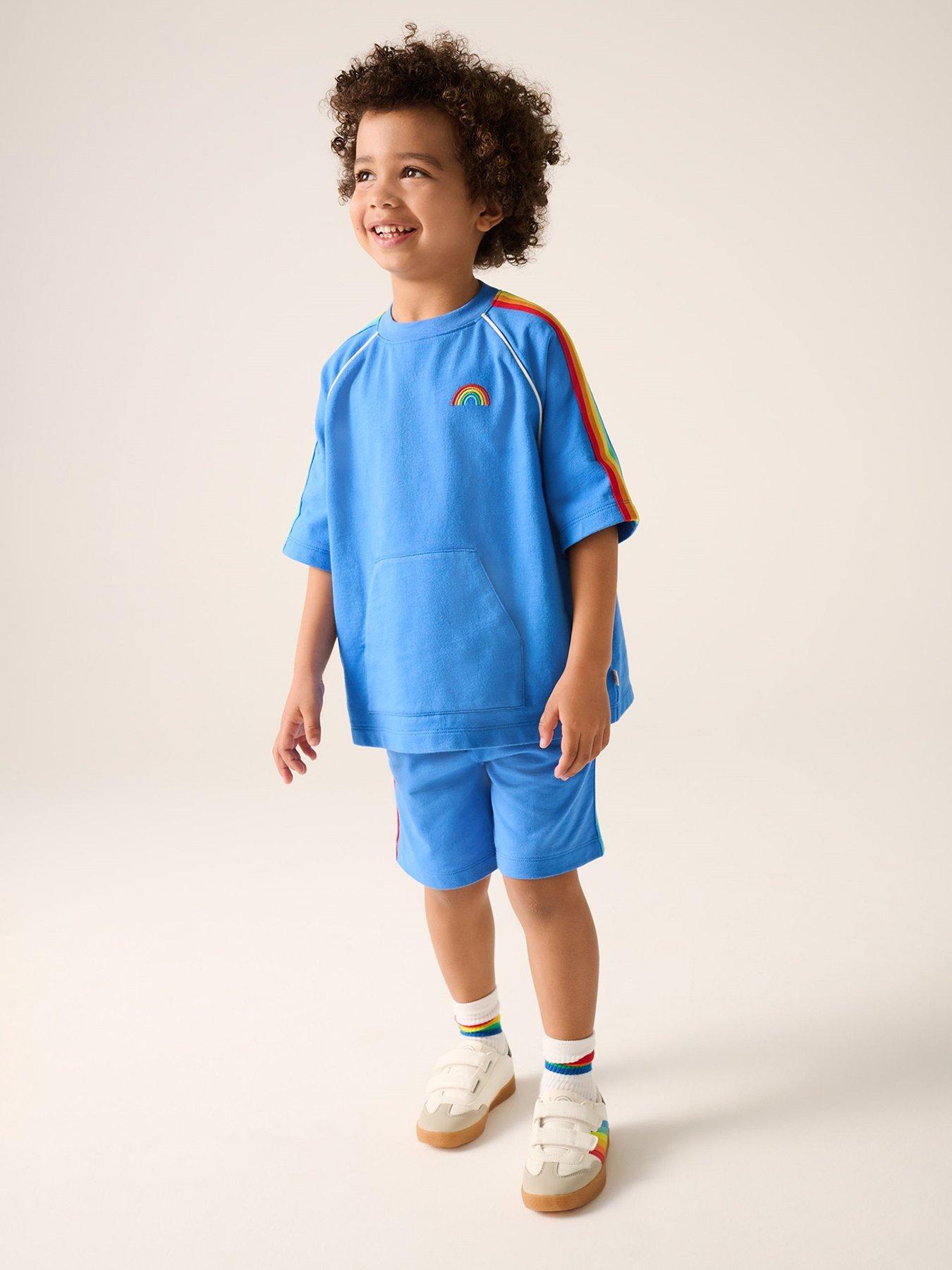 Image 1 of 6 of Little Bird Rainbow Sweat Set - Blue