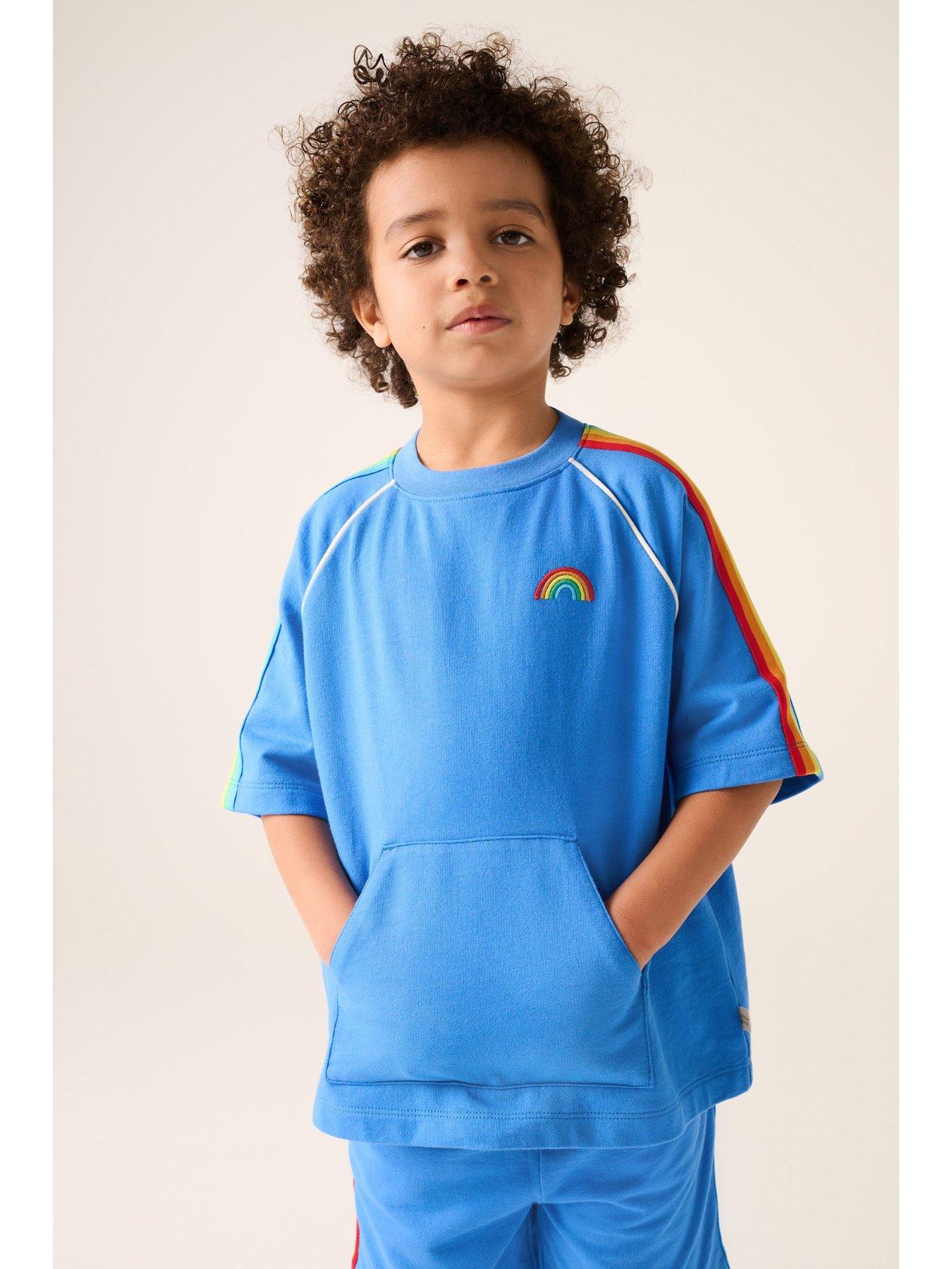 Image 2 of 6 of Little Bird Rainbow Sweat Set - Blue
