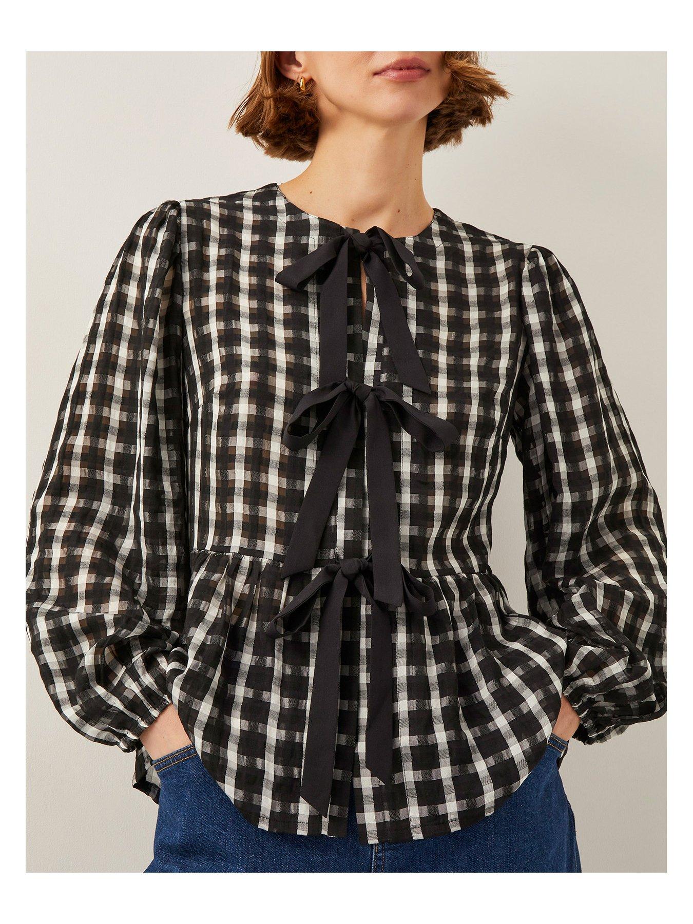 monsoon-violet-check-blouse-blackdetail