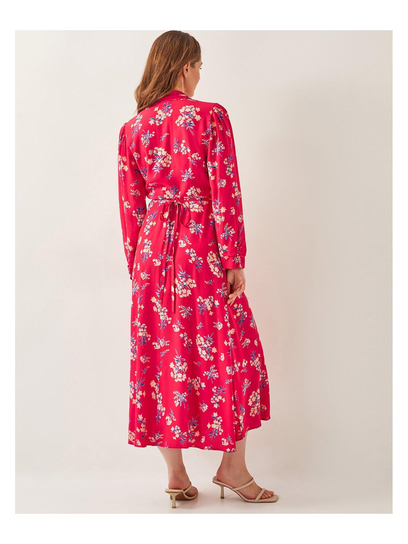 Image 2 of 3 of Monsoon Sarah Floral Dress - Red
