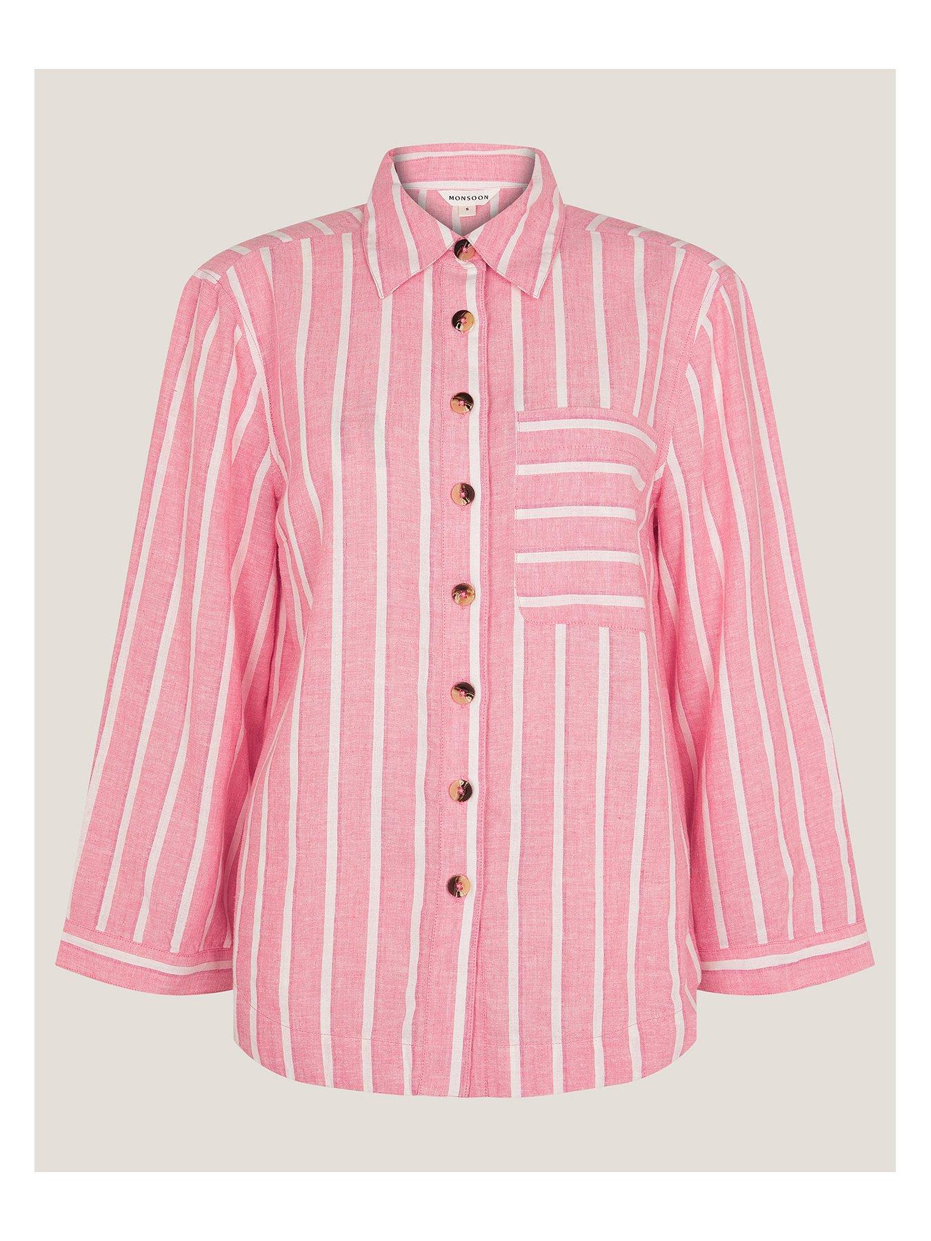 Image 3 of 5 of Monsoon Tyra Stripe Shirt - Pink