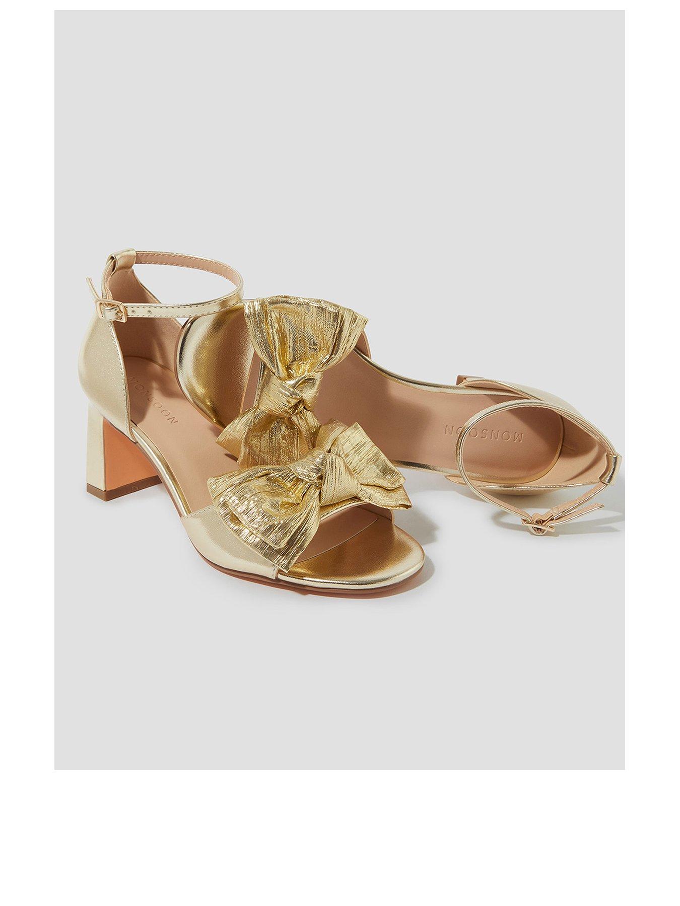 Image 2 of 3 of Monsoon Taya Bow Sandal - Gold