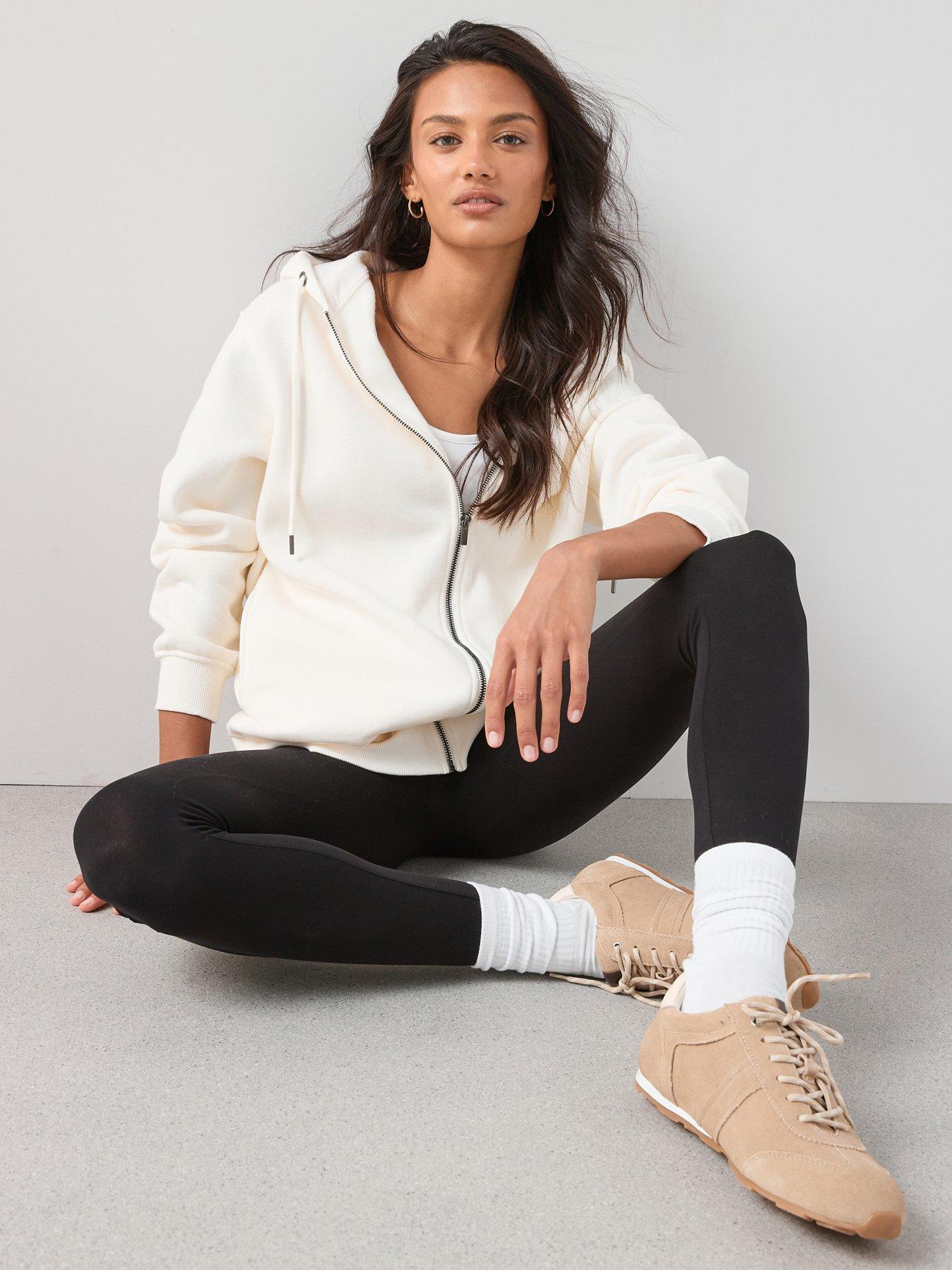 Image 5 of 6 of The Very Collection The Essential Zip Through Hoodie - Cream