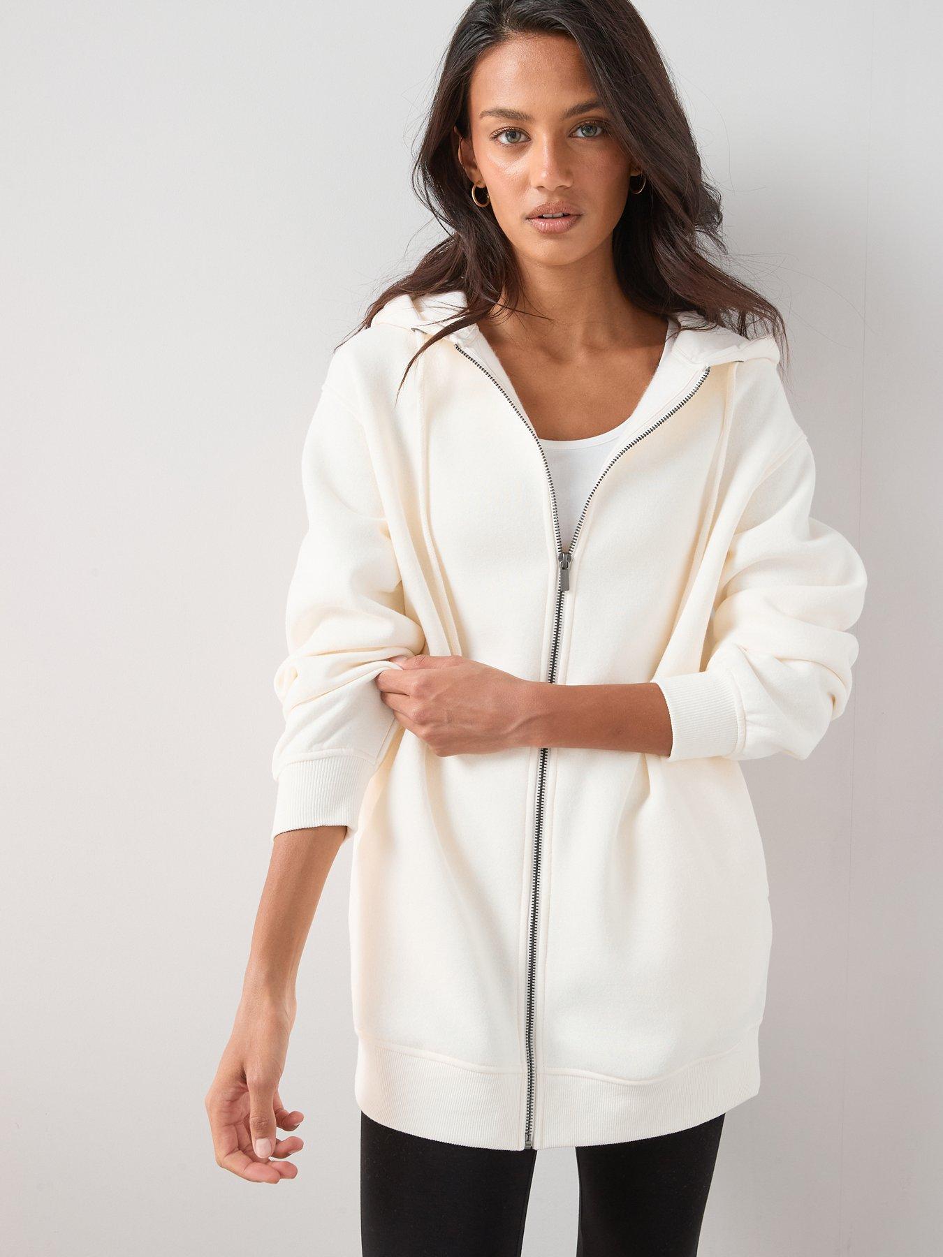 Image 6 of 6 of The Very Collection The Essential Zip Through Hoodie - Cream