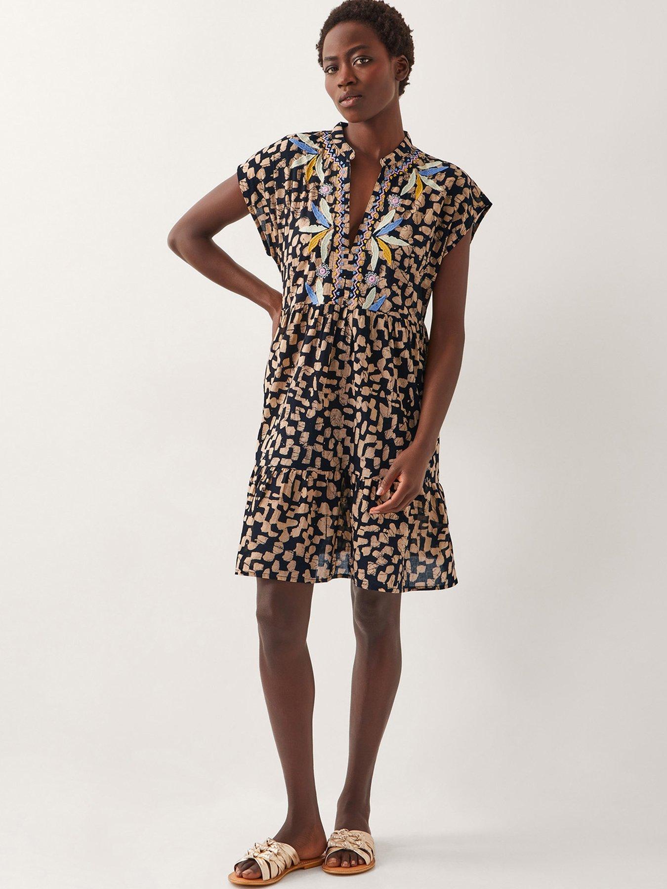 Image of Monsoon Ania Short Dress - Black