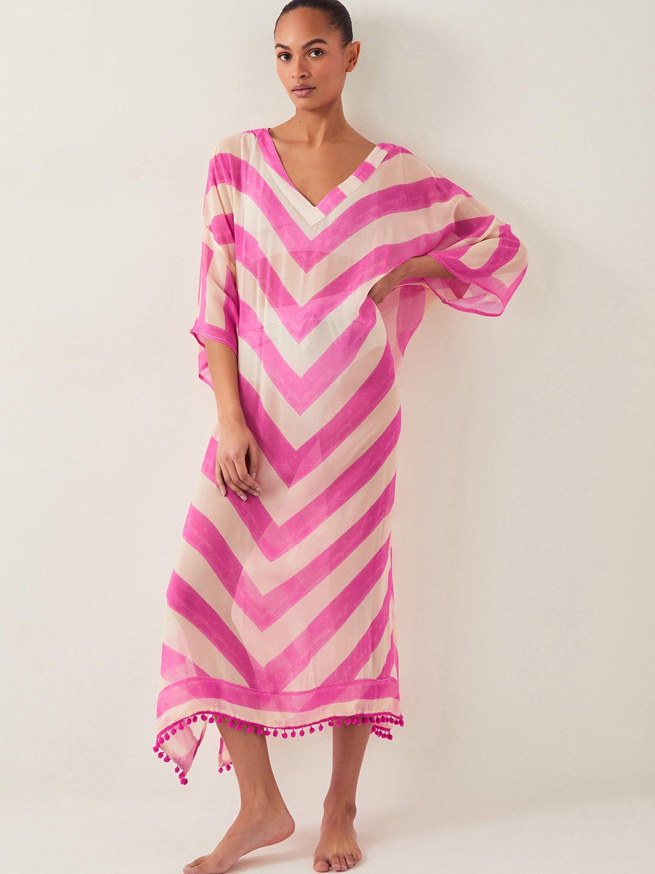 Monsoon Sorcha Stripe Kaftan - Pink