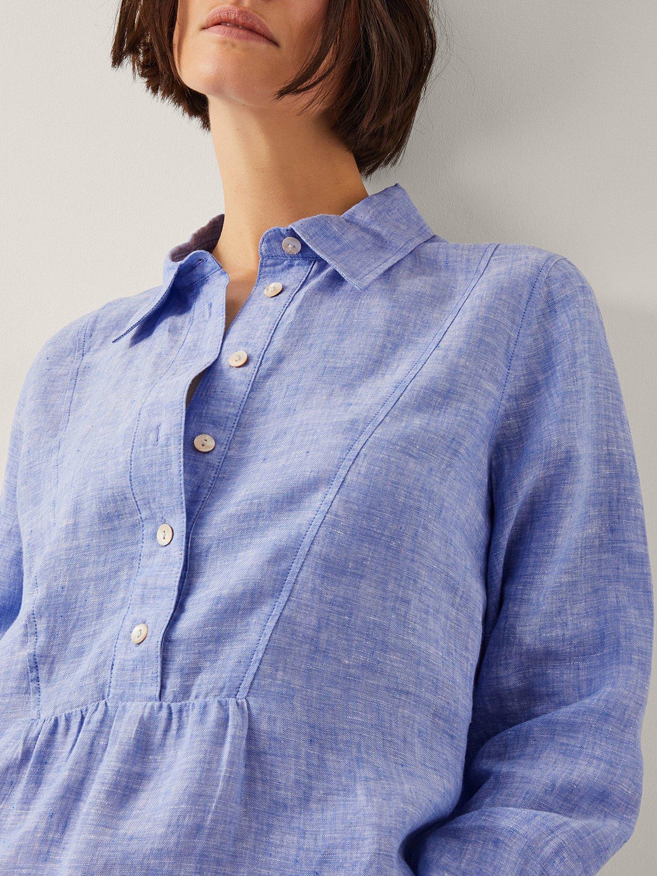 monsoon-lola-linen-top-bluedetail