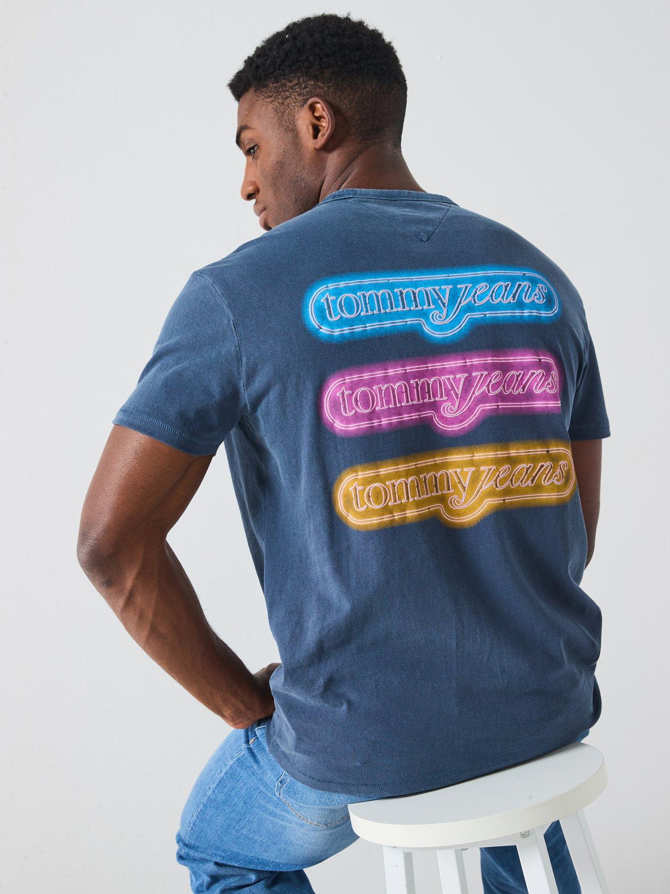 Tommy Jeans Neon Lights Back Graphic T-Shirt - Navy