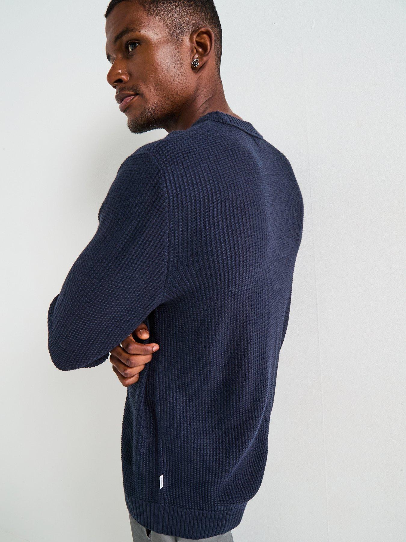 Image 2 of 6 of Jack & Jones Roy Knit Crew Neck Knitted Jumper - Navy