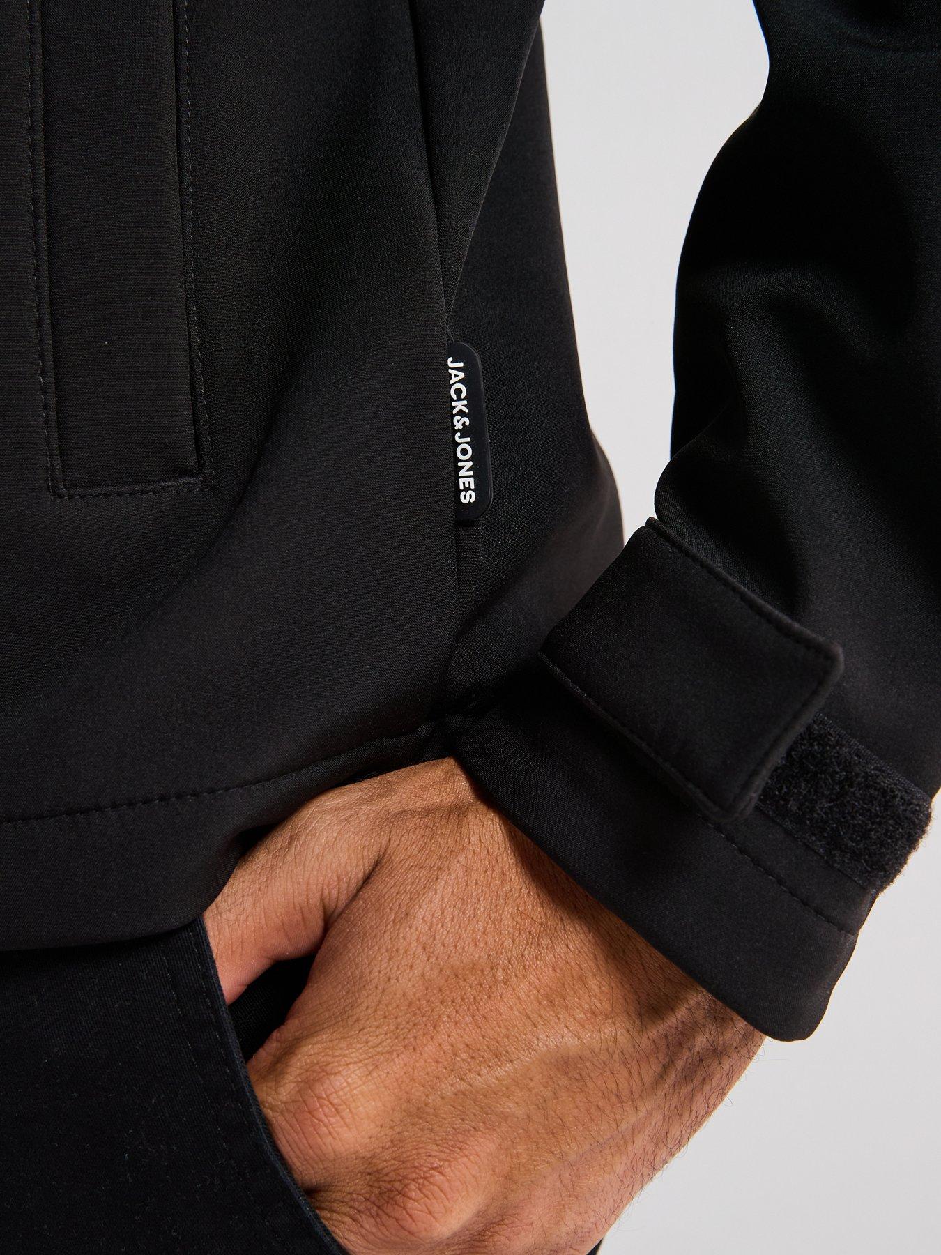 Image 6 of 6 of Jack & Jones Hatcher Softshell Hooded Coat - Black