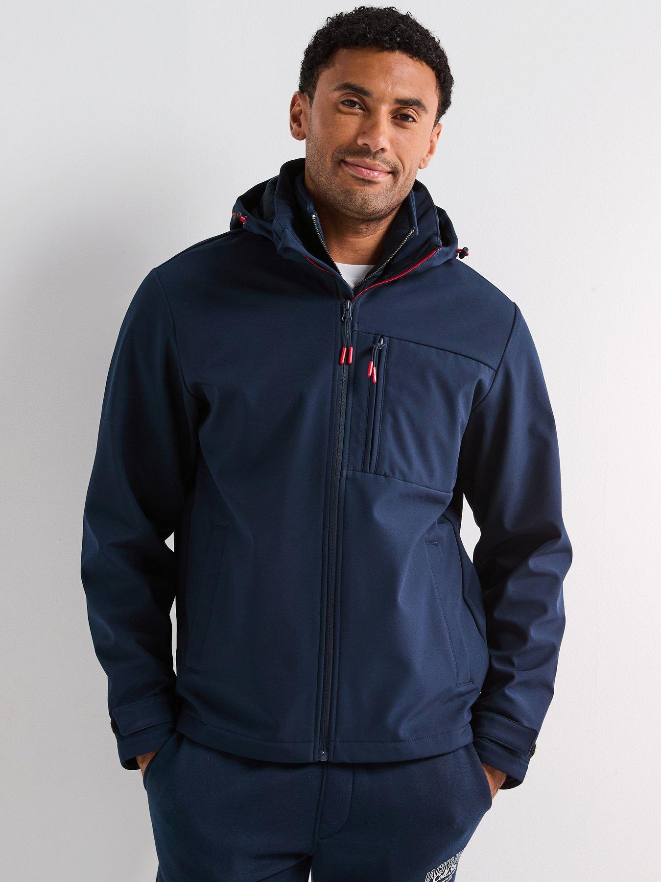 Jack & Jones Hatcher Softshell Hooded Coat - Navy