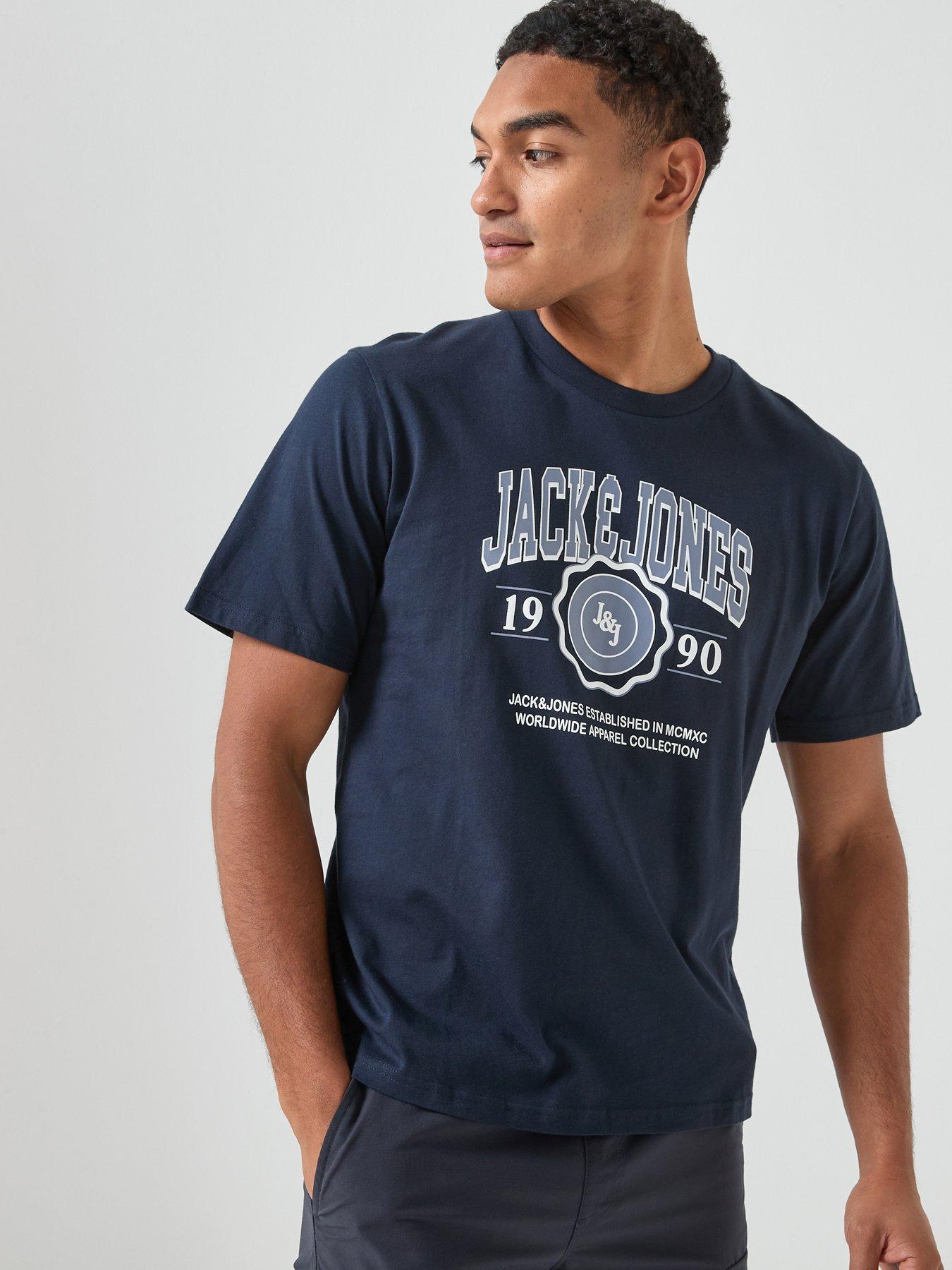 jack-jones-graphic-short-sleeve-t-shirt-navyfront