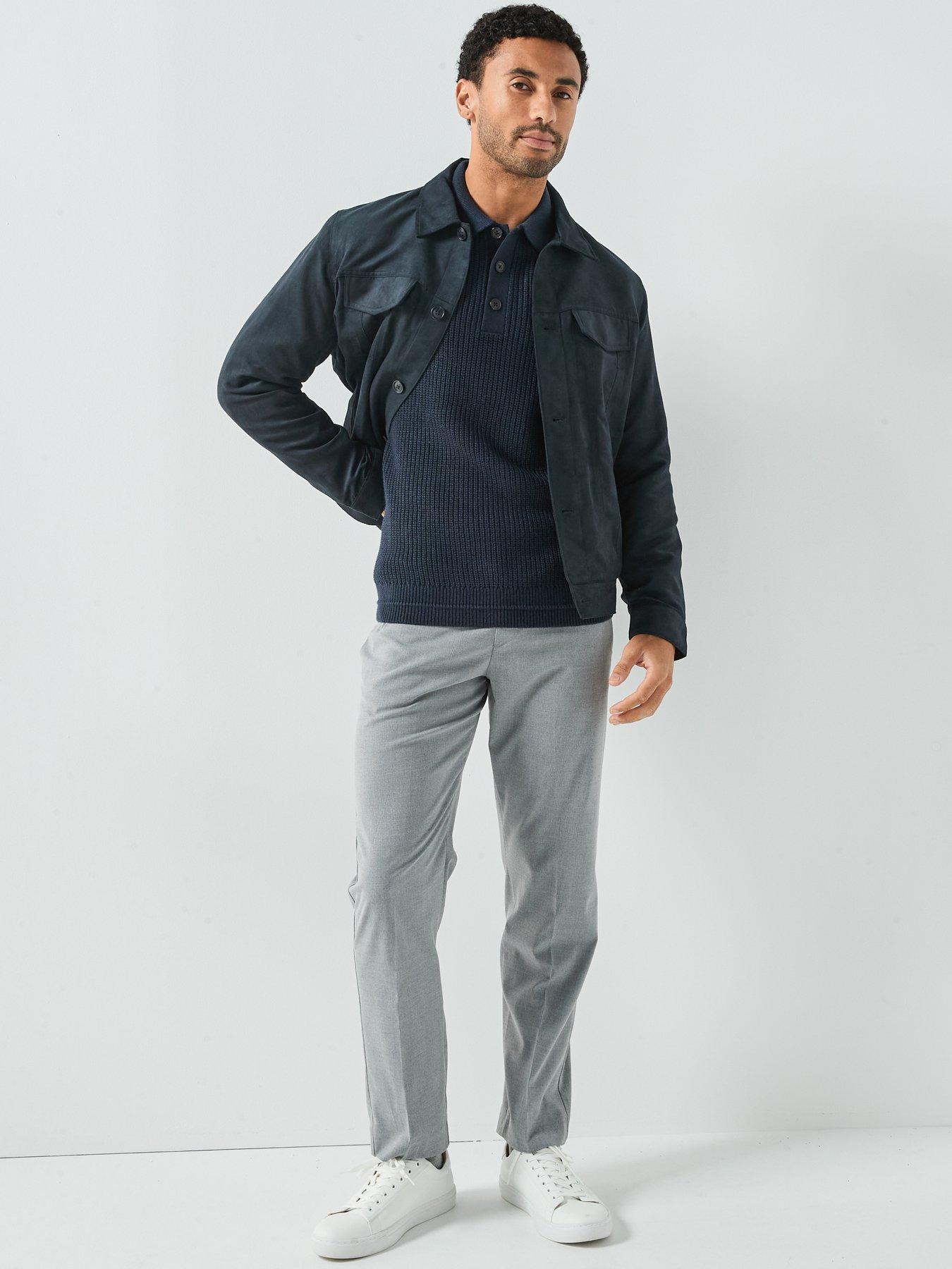 Image 6 of 6 of Jack & Jones Kaito Button Collar Knitted Jumper - Navy
