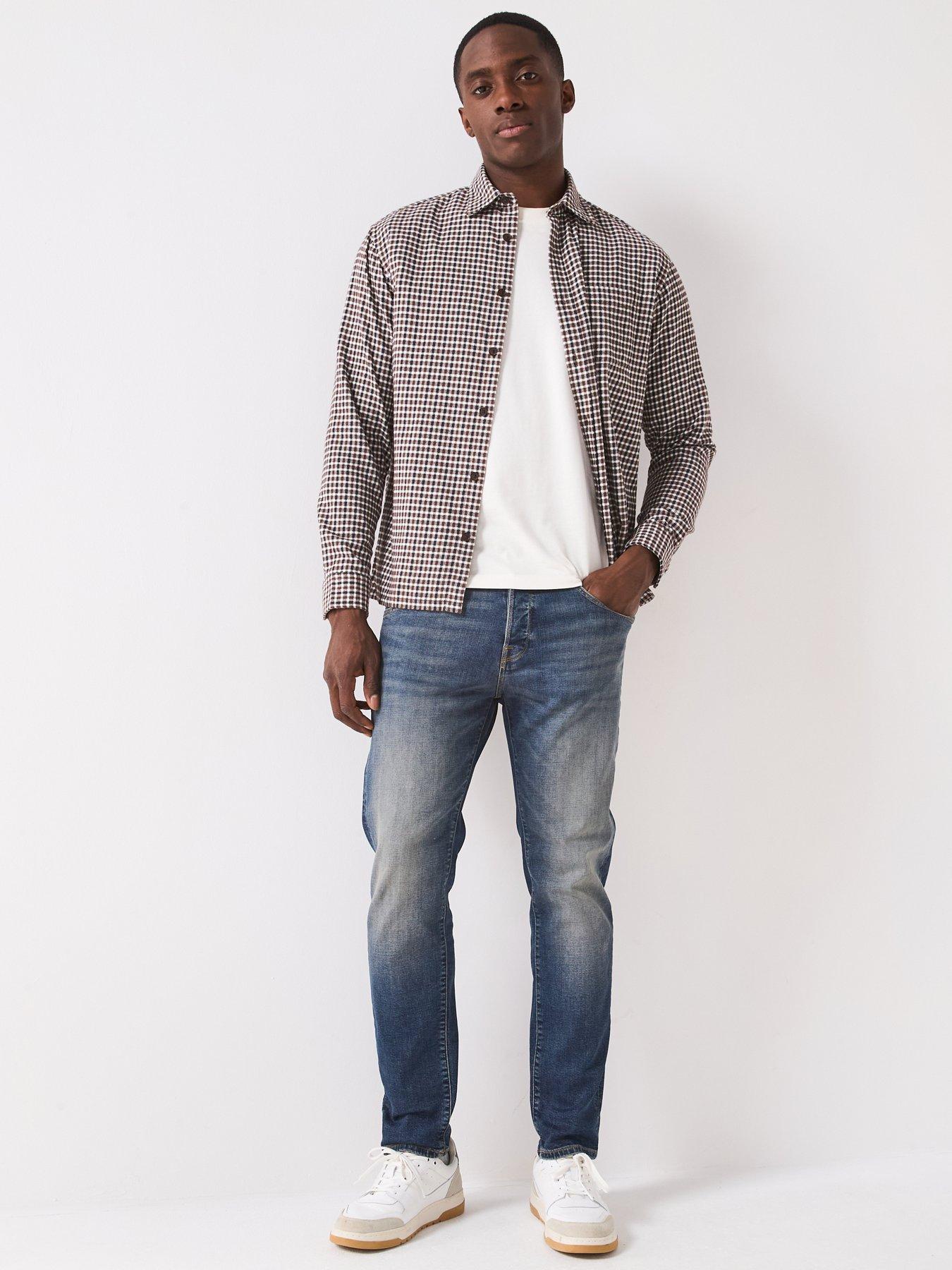 jack-jones-james-mini-check-long-sleeve-shirt-navyback
