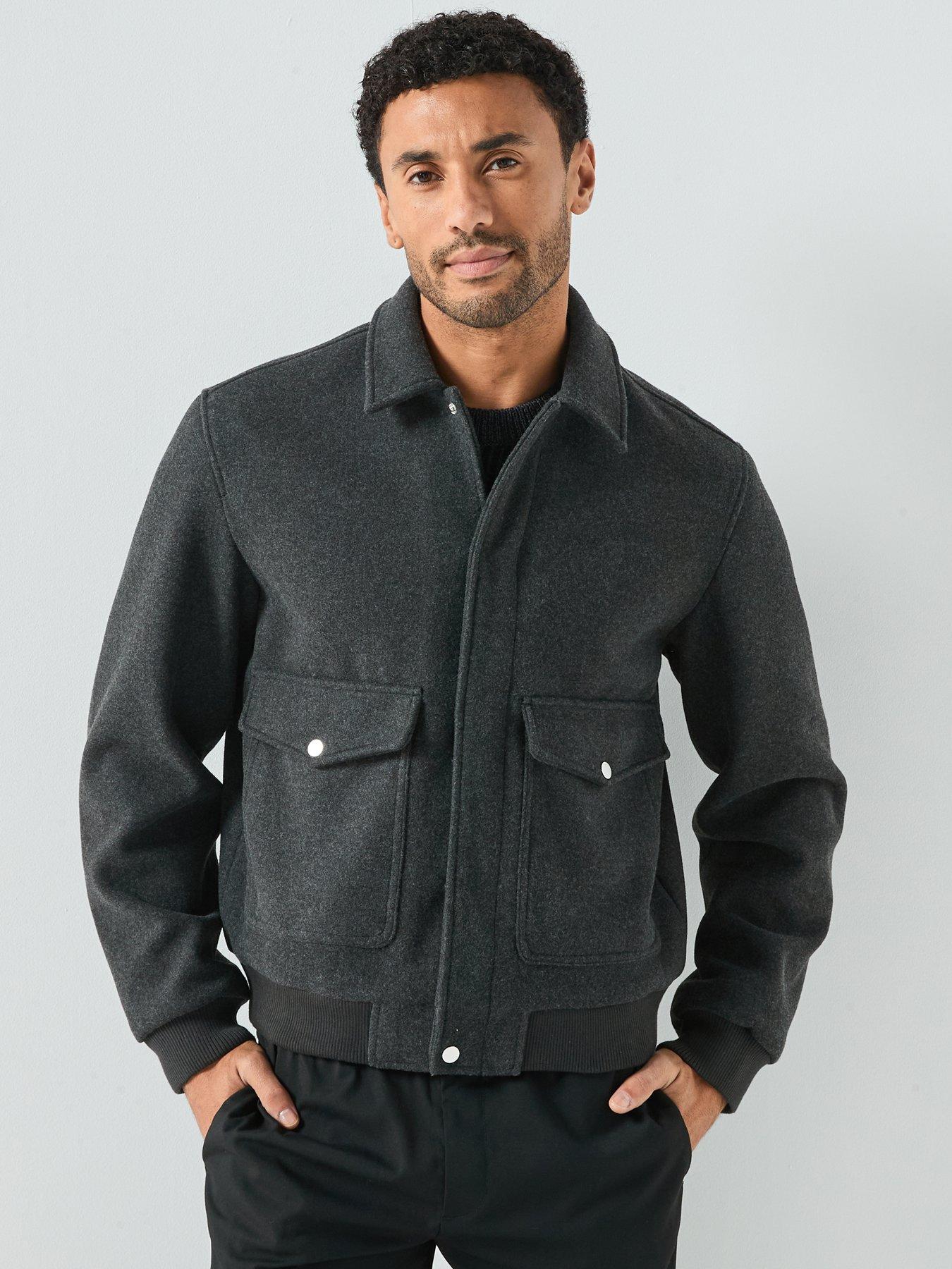 Jack & Jones Shane Short Felted Bomber - Black