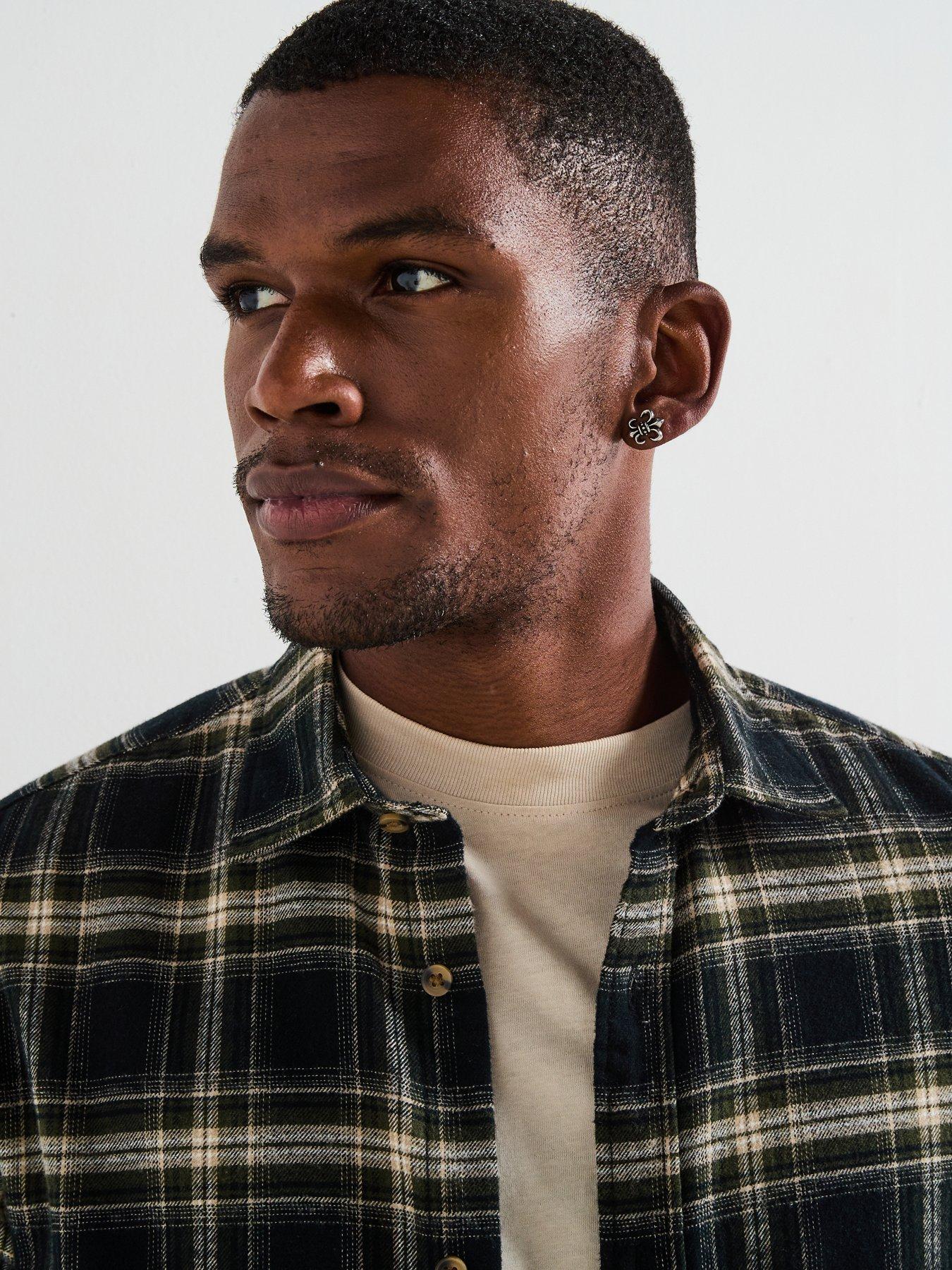 Image 4 of 6 of Jack & Jones Joshua Long Sleeve Check Shirt - Black