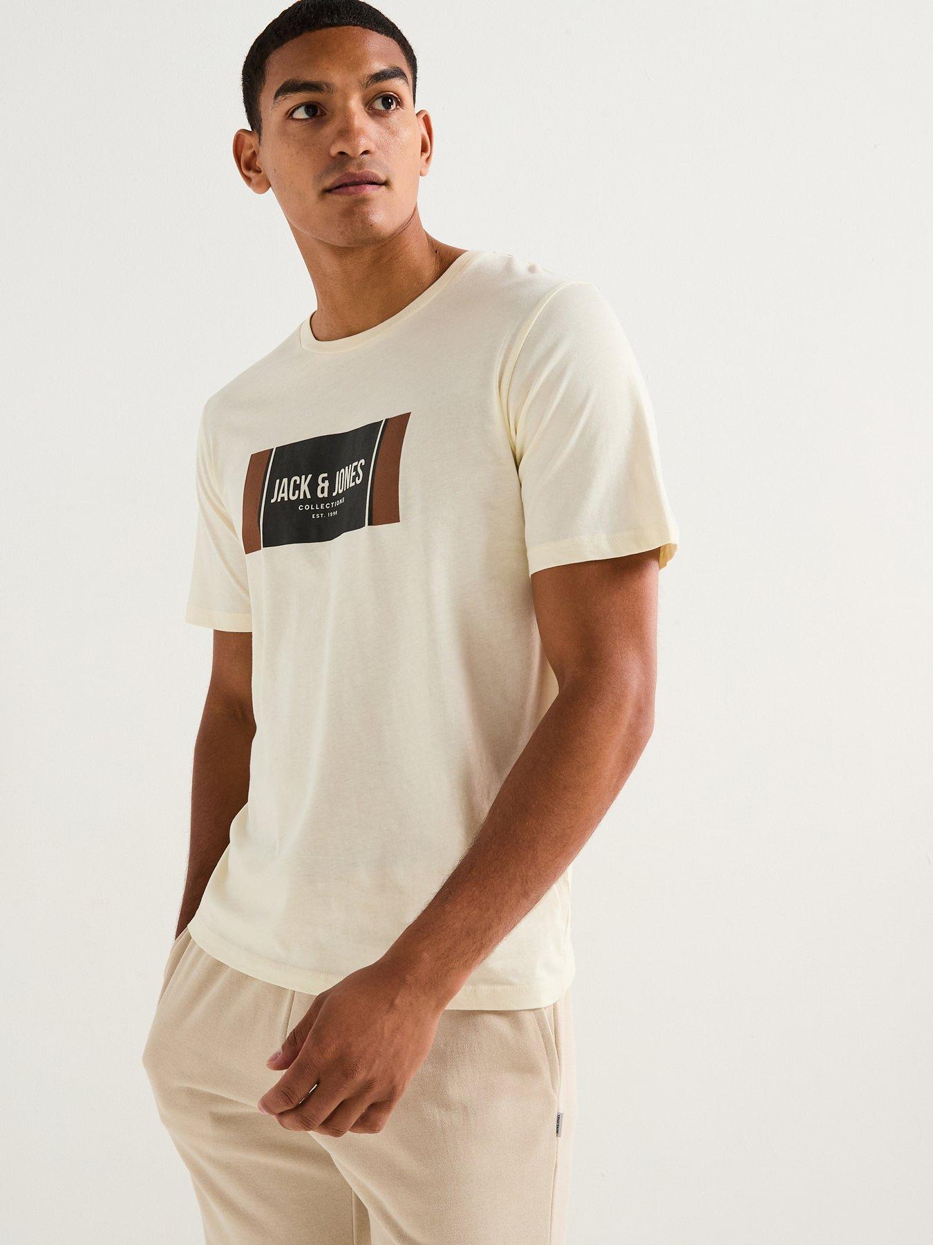 Jack & Jones Graphic Short Sleeve T-Shirt - Cream