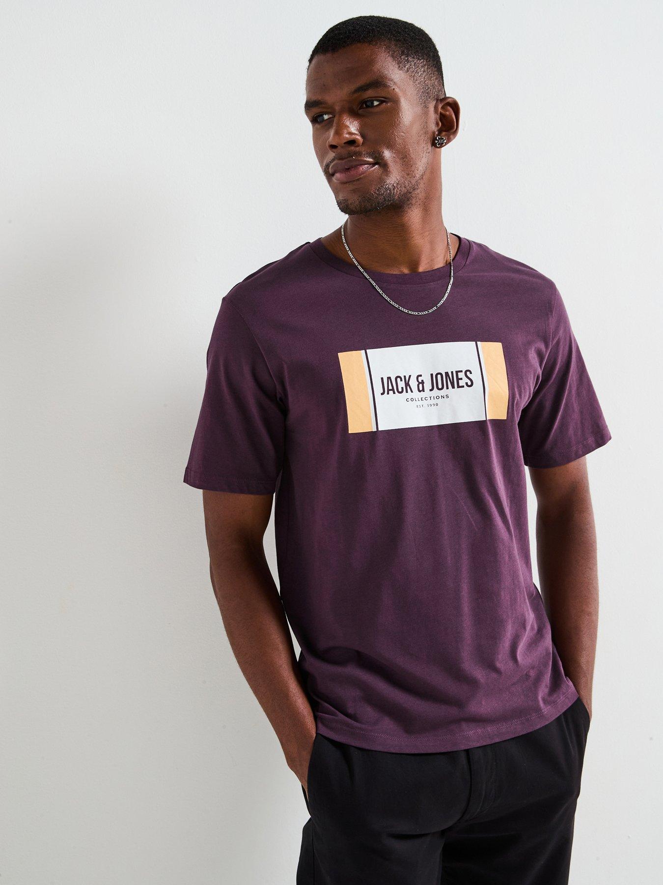 Jack & Jones Graphic Short Sleeve T-Shirt - Dark Purple