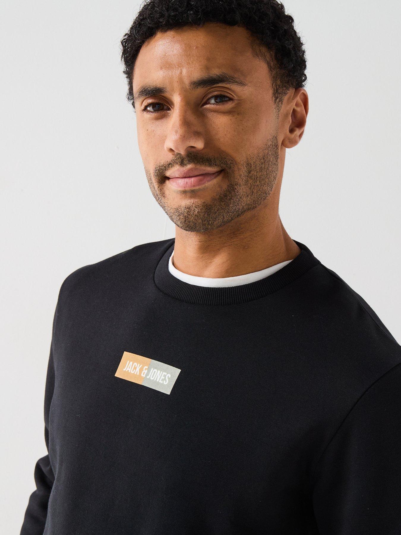 Image 4 of 6 of Jack & Jones Centre Logo Crew Neck Sweat - Black