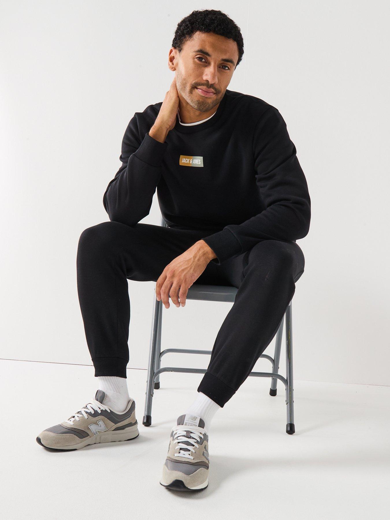 Image 6 of 6 of Jack & Jones Centre Logo Crew Neck Sweat - Black
