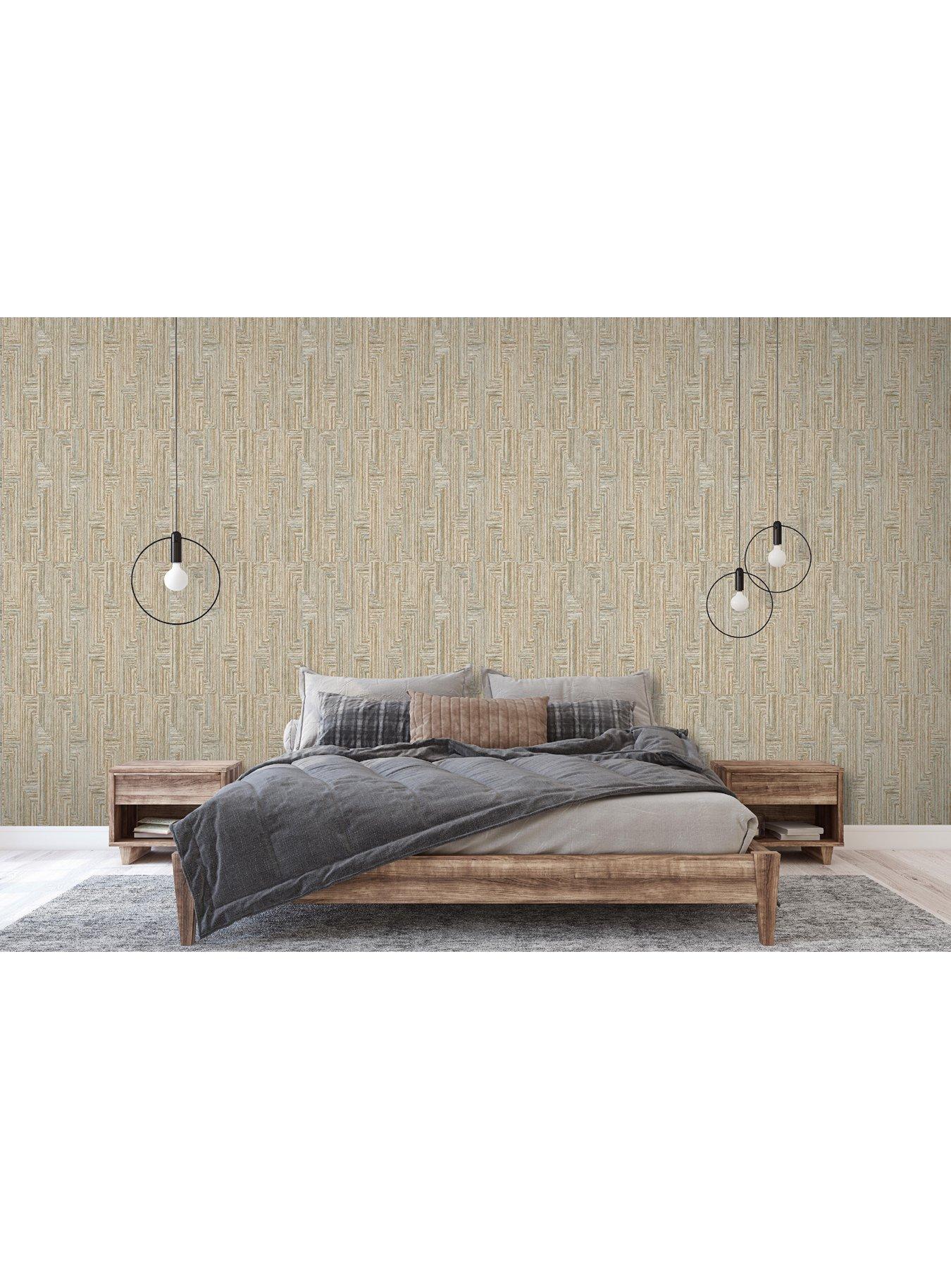 Image 4 of 6 of Design ID Santa Fe Retro String Motif Wallpaper in Gold