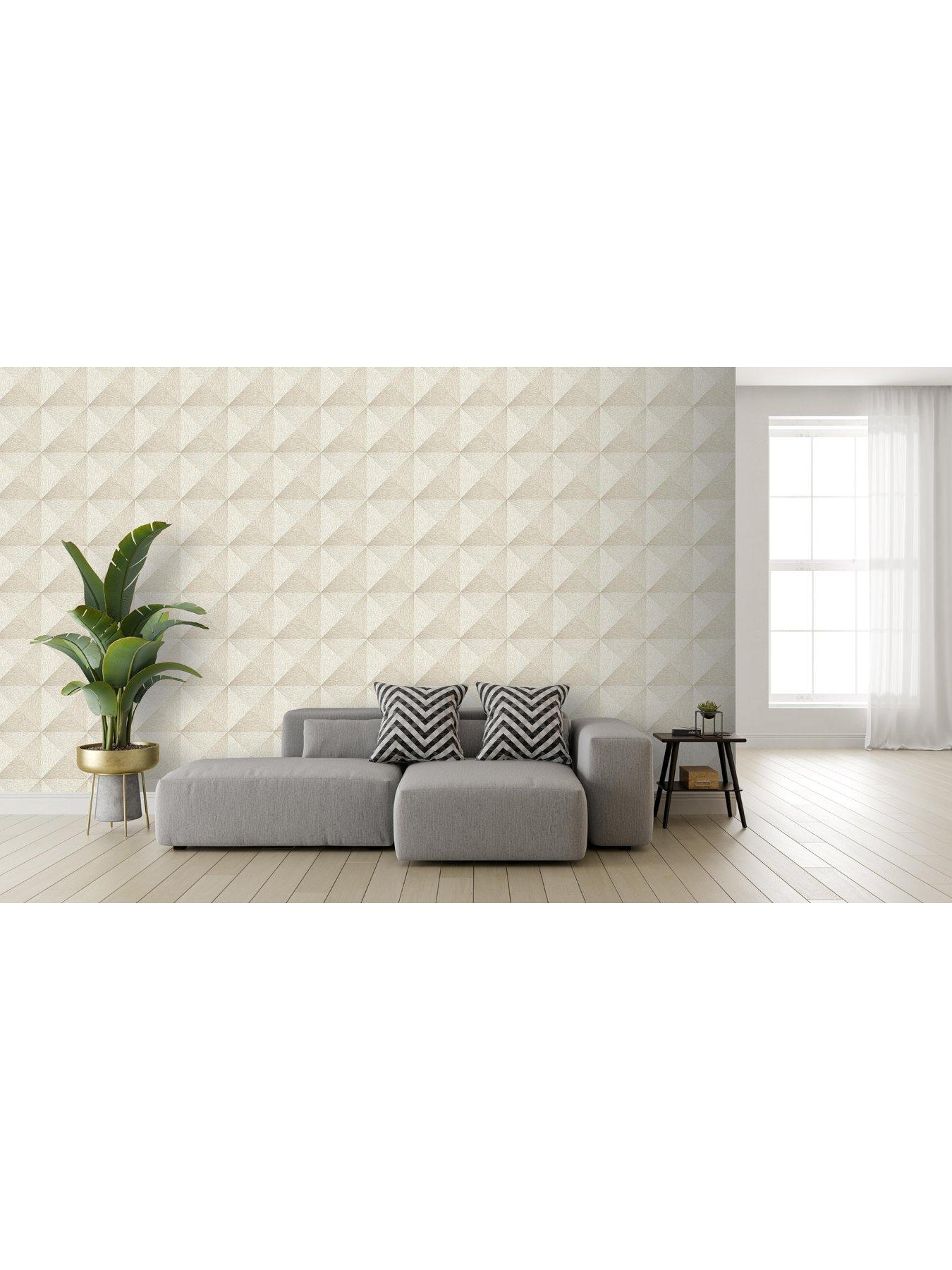 Image 3 of 5 of Design ID Santa Fe Weaved Cube Wallpaper in Cream