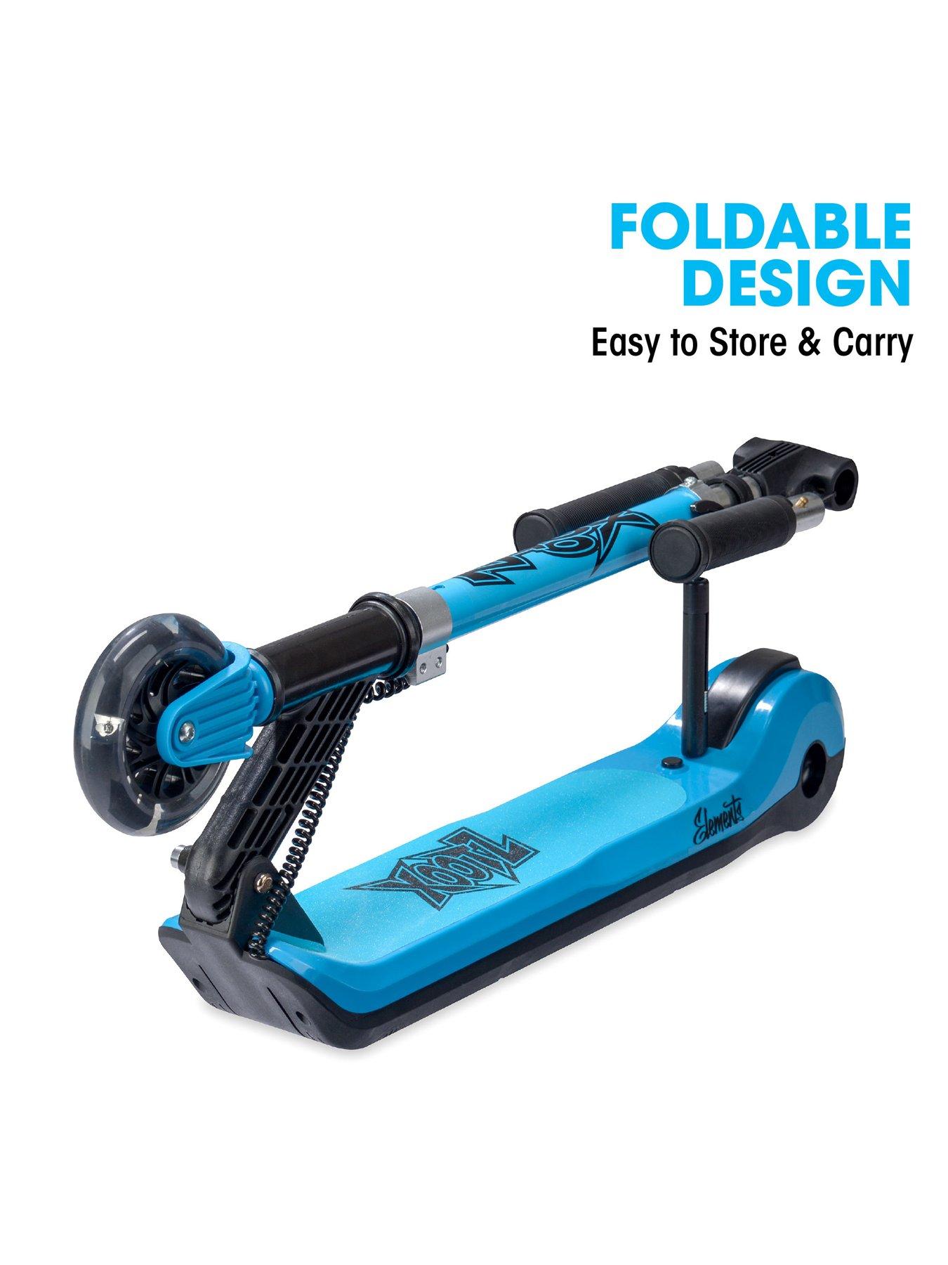 Image 4 of 7 of XOOTZ Elements Electric Folding Kids Scooter - Blue