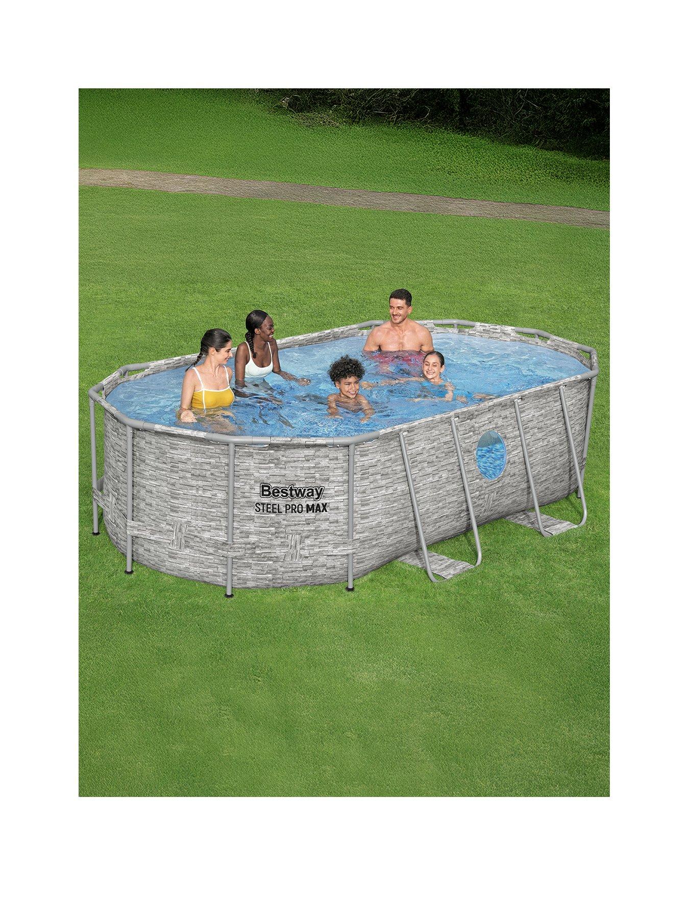 Bestway 14ft x 8ft 2 x 39.5in Splashview Pool Set Oval