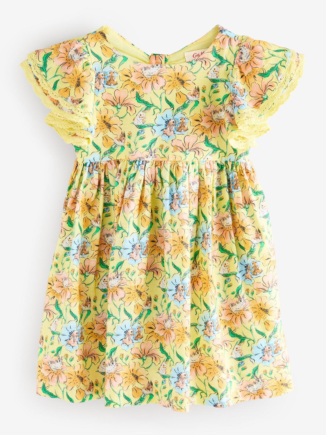 Image 1 of 6 of Cath Kidston Cath Kidston Yellow Bunny Print Dress