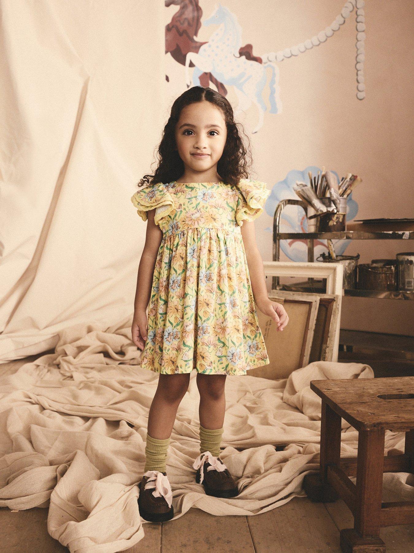 Image 2 of 6 of Cath Kidston Cath Kidston Yellow Bunny Print Dress